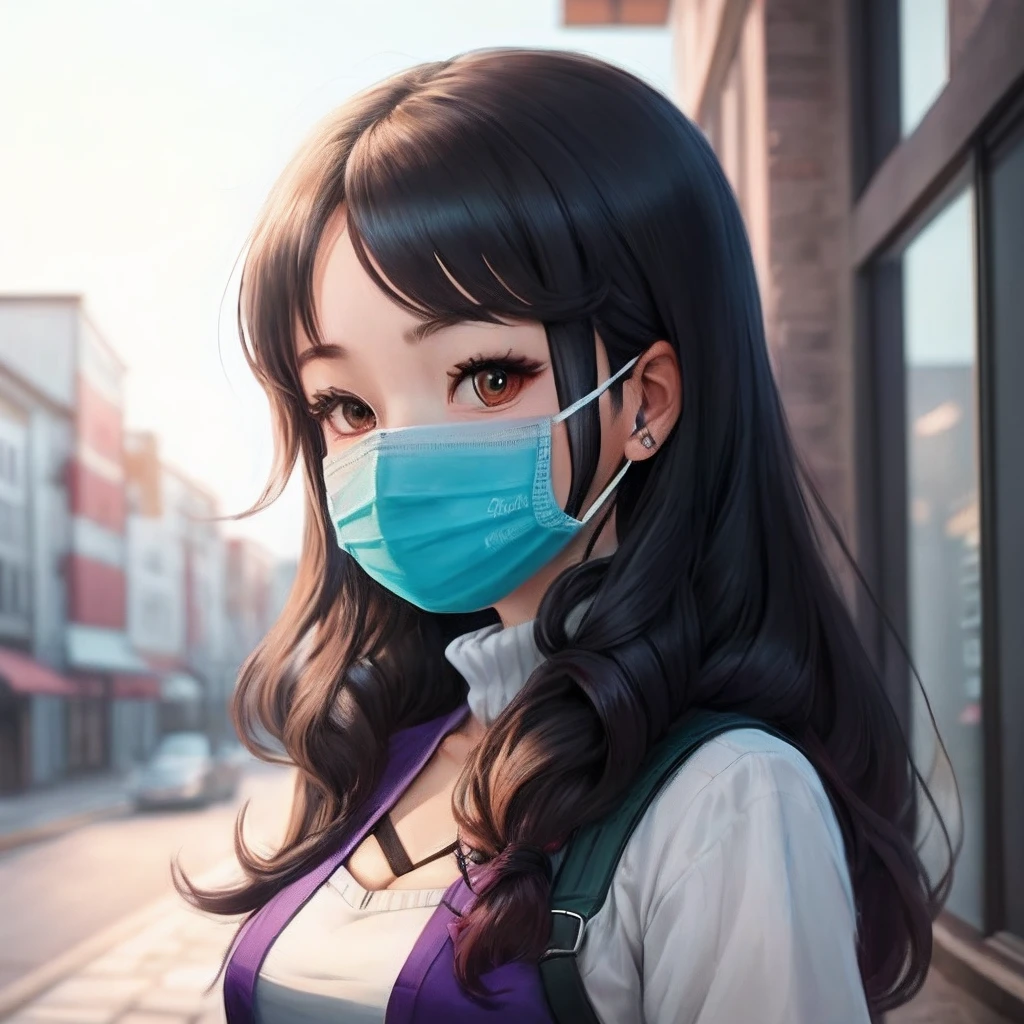 Anime girl with blue mask