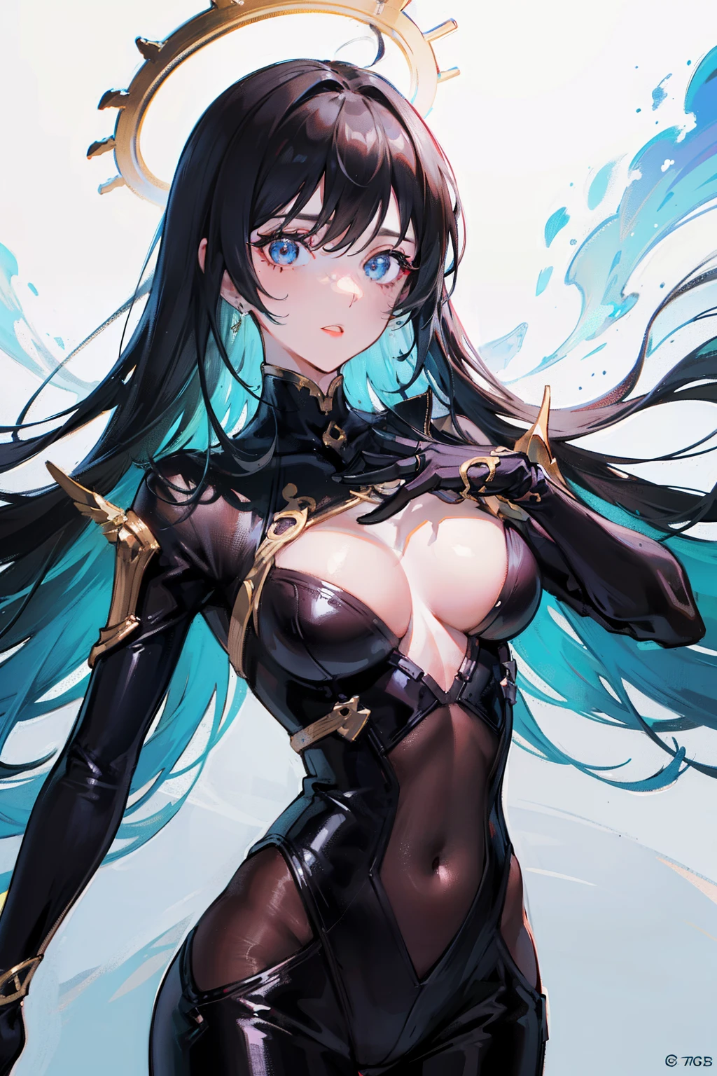 Illustration, UHD, retina, masterpiece, accurate, anatomically correct, super detail, high details, high quality, award winning, best quality, highres, good anatomy, 1080P, HD, 4K, 8k, 16k, 1girl, dynamic pose, androgynous, upper body potrait, detailed eyes, detailed clothes, detailed hair, rendering, 2 hands, 5 fingers, 2 legs, cyper punk