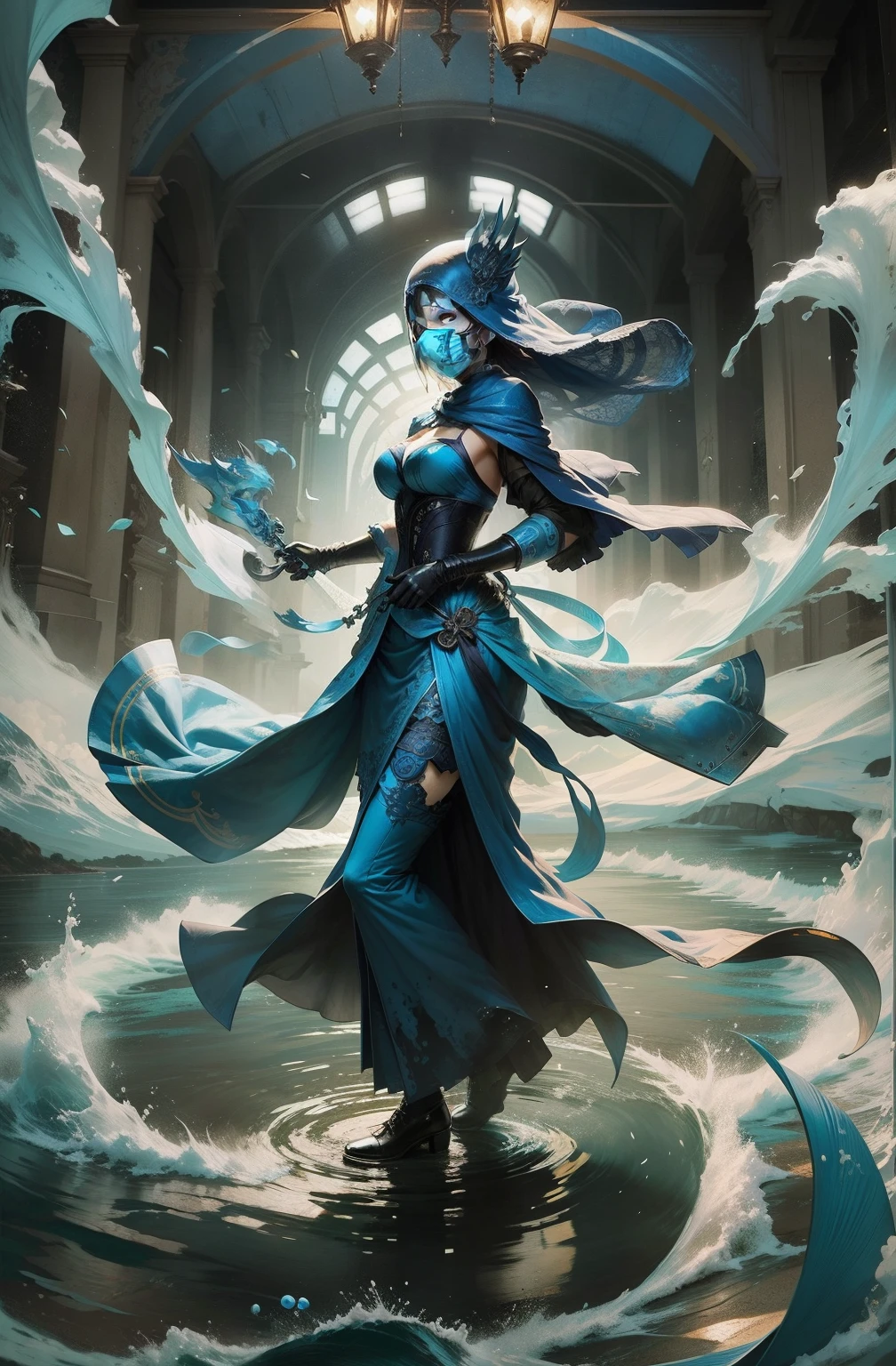 A blue mask