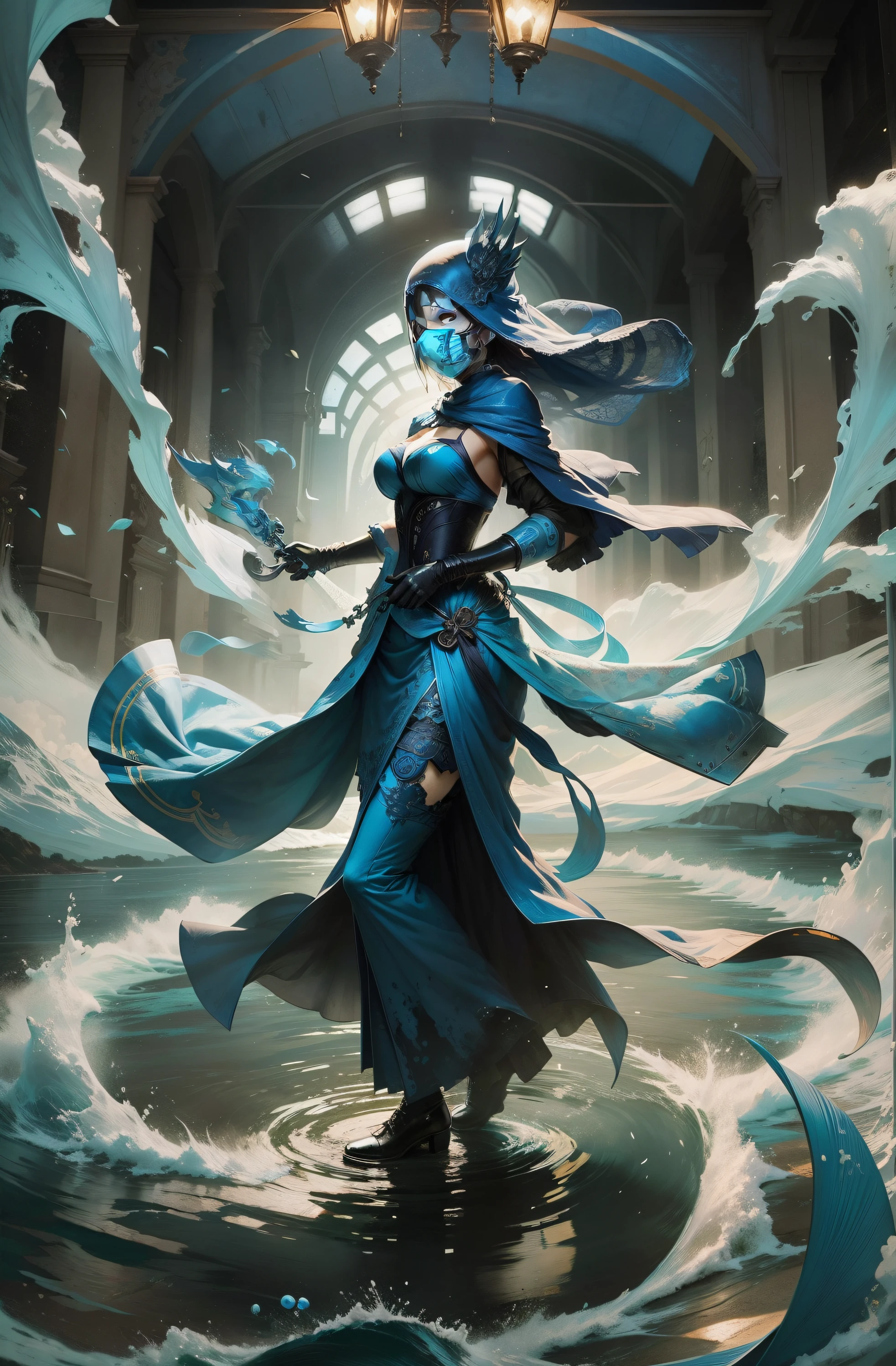 A blue mask