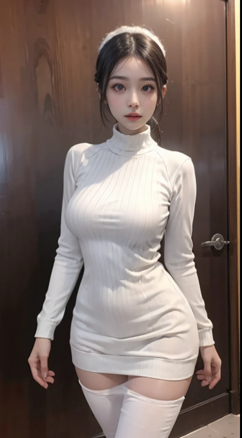 Super high resolution, see-through transparent clothes,1girll,Close-up photo of girl in headdress, ultraclear, Flawless and delicate face, Truly delicate skin, big breasts beautiful, Delicate and clear eyes, Look at the screen, Simple, (simple red background), Best quality, High details, HD, 16k,(Childlike face:1.3),浴室,(Transparent shirt:1.3),