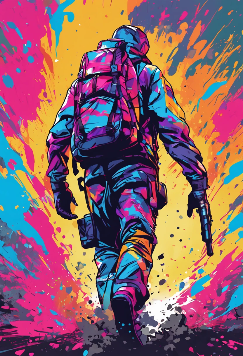 arte splash, Estilo Fortnite, portrait poster, (fundo branco)), Estilo de respingo de tinta Coloful, contorno, hiperdetalhado intrincadamente detalhado, Motor irreal, genial, detalhe intrincado, tela inicial, cores complementares, arte conceito de fantasia, 8K分辨率, deviantartmasterpiece, oil-painting, heavy strokes, tinta pingando, Artes Splash, mountain biker de capacete