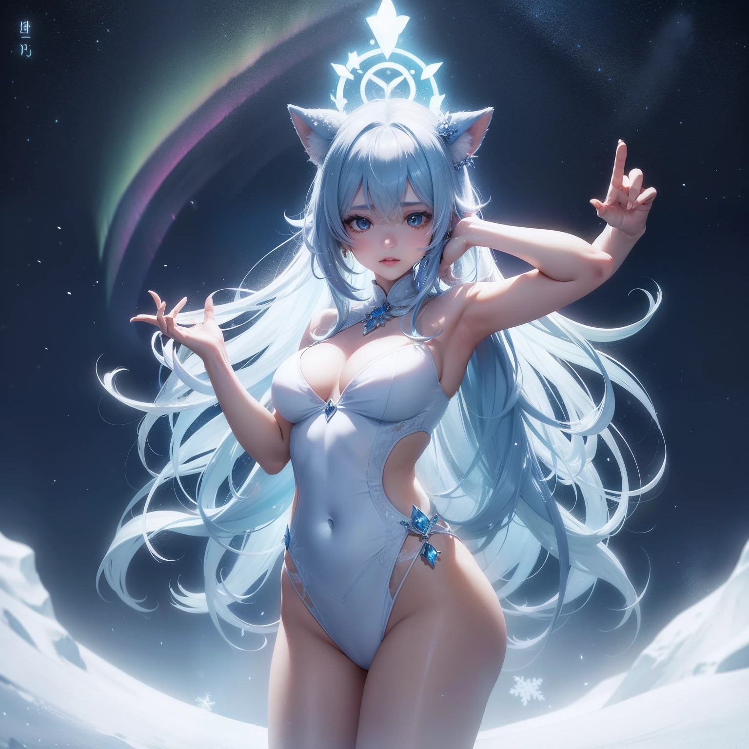 Aurora Fairy
personification femele hposing Gravure Idol a beauty girl Mystical Fictional creatures chimera
Spirit of Polar Light
World of ice and snow
The power of light and magic
Guardian of nature
Symbol of good luck or blessing
Butoh and music
Fantastic existence
Polar Fairy
Arctic and Antarctic
Beauty and mystique
High jump