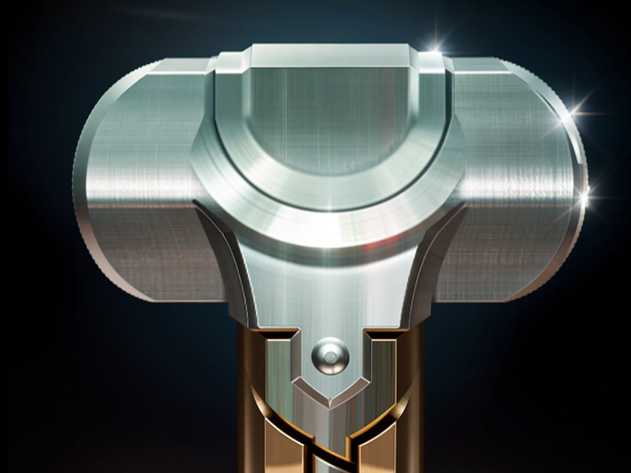 Mithril Hammer close-up,There are lines on the hammer,Mithril silver, Mjolnir, hammer weapon, 3 d hammer modeling, thors hammer, Giant hammer