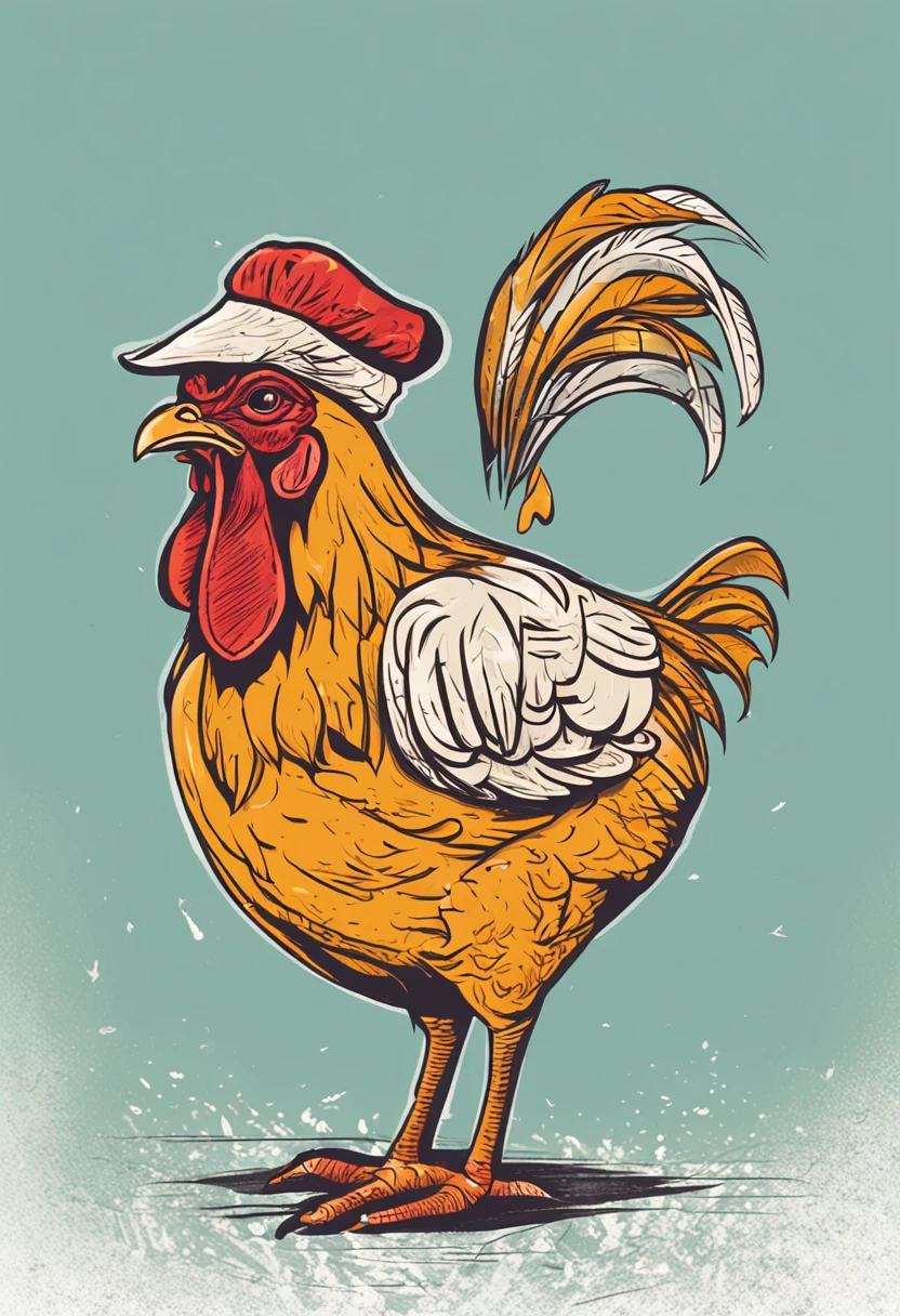 The image of a chicken can have some personalized elements,For example, with a pair of handsome glasses,Or with a funny hat。It is also possible to add some symbols or signs to the body of the chicken,to highlight the brand's features,For example, embroidered with a flame pattern on the chest of a chicken,Symbolizes the enthusiasm and vitality of the fried chicken man。
Throughout the design,Bright colors can be used,Like orange、amarelo、Red, etc,to highlight the vitality and character of the brand。Powerful lines and clean shapes can be used,To emphasize the strength and liveliness of the image of the chicken。ao mesmo tempo,Some gradient color and shadow effects can also be used,to increase the layering and three-dimensionality of the design。
Overall,The goal of the design is to pass cuteness、Lively cartoon chicken image,With powerful lines and bright colors,Showcasing the brand's dynamism and character,Grab people's attention,Enhance brand recognition and appeal。