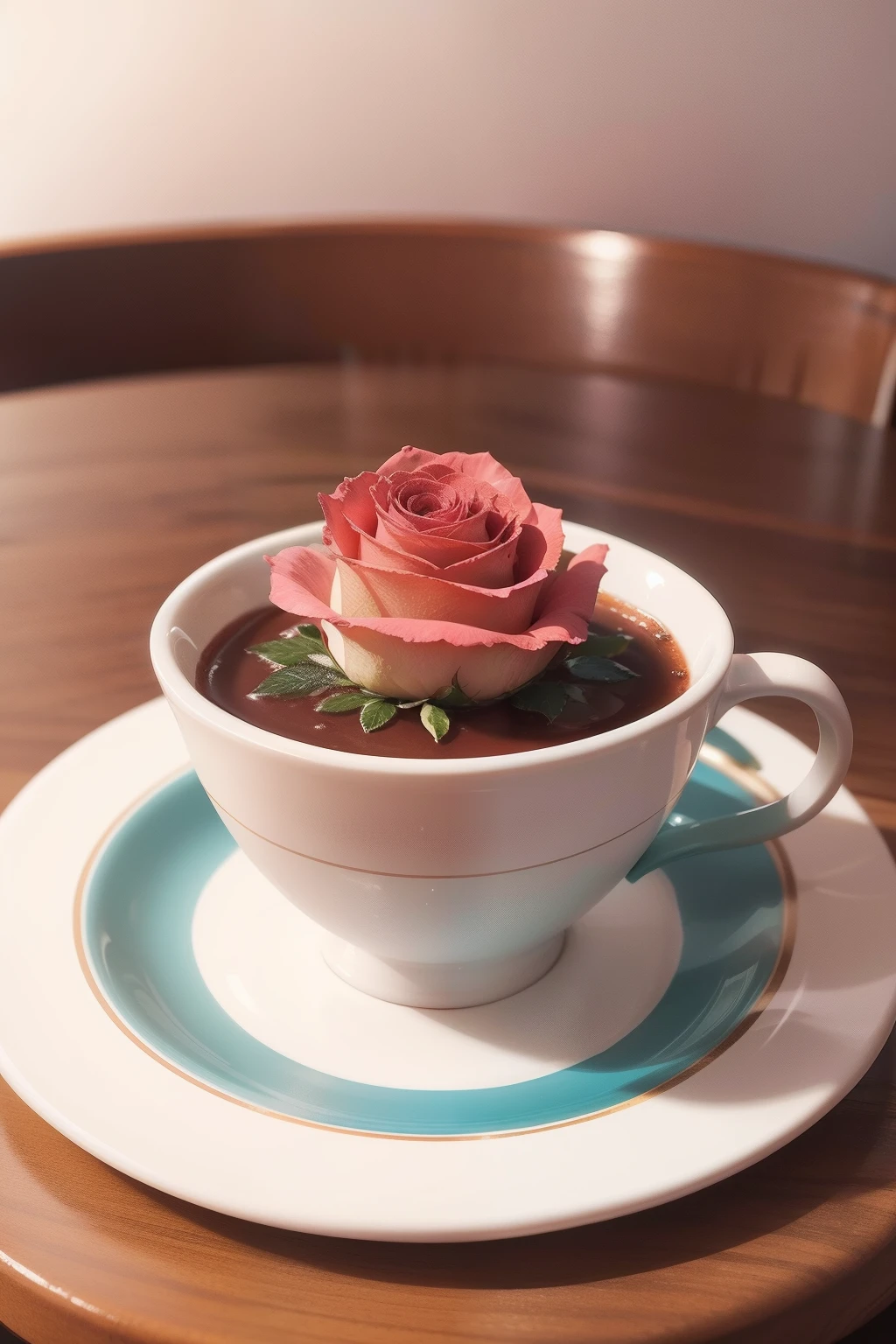 Rosa em uma mesa com espinhos sufocantes, detalhes em boa qualidade, Scenario only