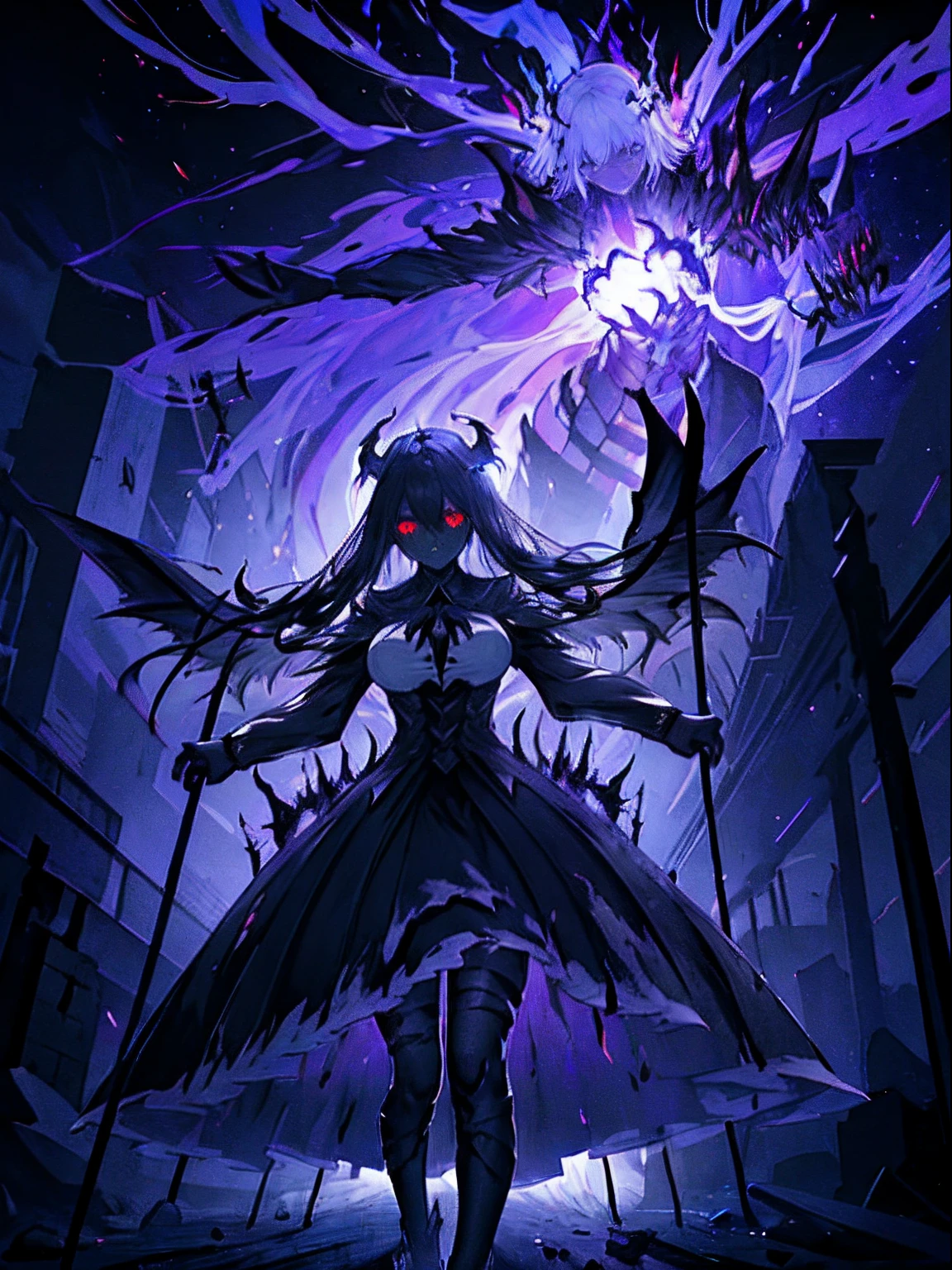 (dark skin), (demon horns), large breasts,
Immortal temptation takes over my mind
Condemned
Fallen weak on my knees, summon the strength
Of mayhem
I am the storm that is approaching
Provoking black clouds in isolation
I am reclaimer of my name
Born in flames, I have been blessed
My family crest is a demon of death
Forsakened, I am awakened
A phoenix's ash in dark divine
Descending misery
Destiny chasing time
Inherit the nightmare, surrounded by fate
Can't run away
Keep walking the line between the light
Led astray
Through vacant halls I won't surrend5r
The truth rev5aled in eyes of ember
We fight through fire and ice forever
Two souls once lost, and now they remember
I am the storm that is approaching
Provoking black clouds and isolation
I am reclaimer of my name
Born in flames, I have been blessed
My family crest is a demon of death
Forsakened, I am awakened
A phoenix's ash in dark divine
Descending misery
Destiny chasing time
Disappear into the night
Lost shadows left behind
Obsession's pulling me
Fading, I've come to take what's mine
Lurking in the shadows under veil of night
Constellations of blood pirouette
Dancing through the graves of those who stand at my feet
Dreams of the black throne I keep on repeat
A derelict of darkness, summoned from the ashes
The puppetmaster congregates all the masses
Pulling strings, twisting minds as blades hit
You want this power? Then come try and take it
Beyond the tree
Fire burns
Secret love
Bloodline yearns
Dark minds embrace
Crimson joy
Does your dim heart
Heal or destroy?
Bury the light deep within
Cast aside, there's no coming home
We're burning chaos in the wind
Drifting in the ocean all alone