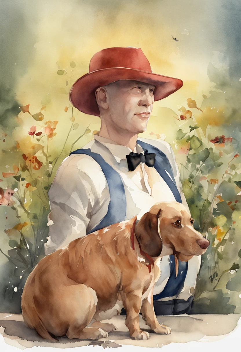 Dachshund, diante de um orisonte lindo, com o sol se pondo, in connection with the divine, Foto retrato, Directed by: Drew Tucker, Directed by: Adam Marczyński, Directed by: Alexandre Kucharsky, Directed by: Gavin Nolan, Surrealismo 8K, Directed by: Jason Felix, Yuri Shwedoff e Tom Bagshaw, arte ilustrativa, Estilo Erik Johansson