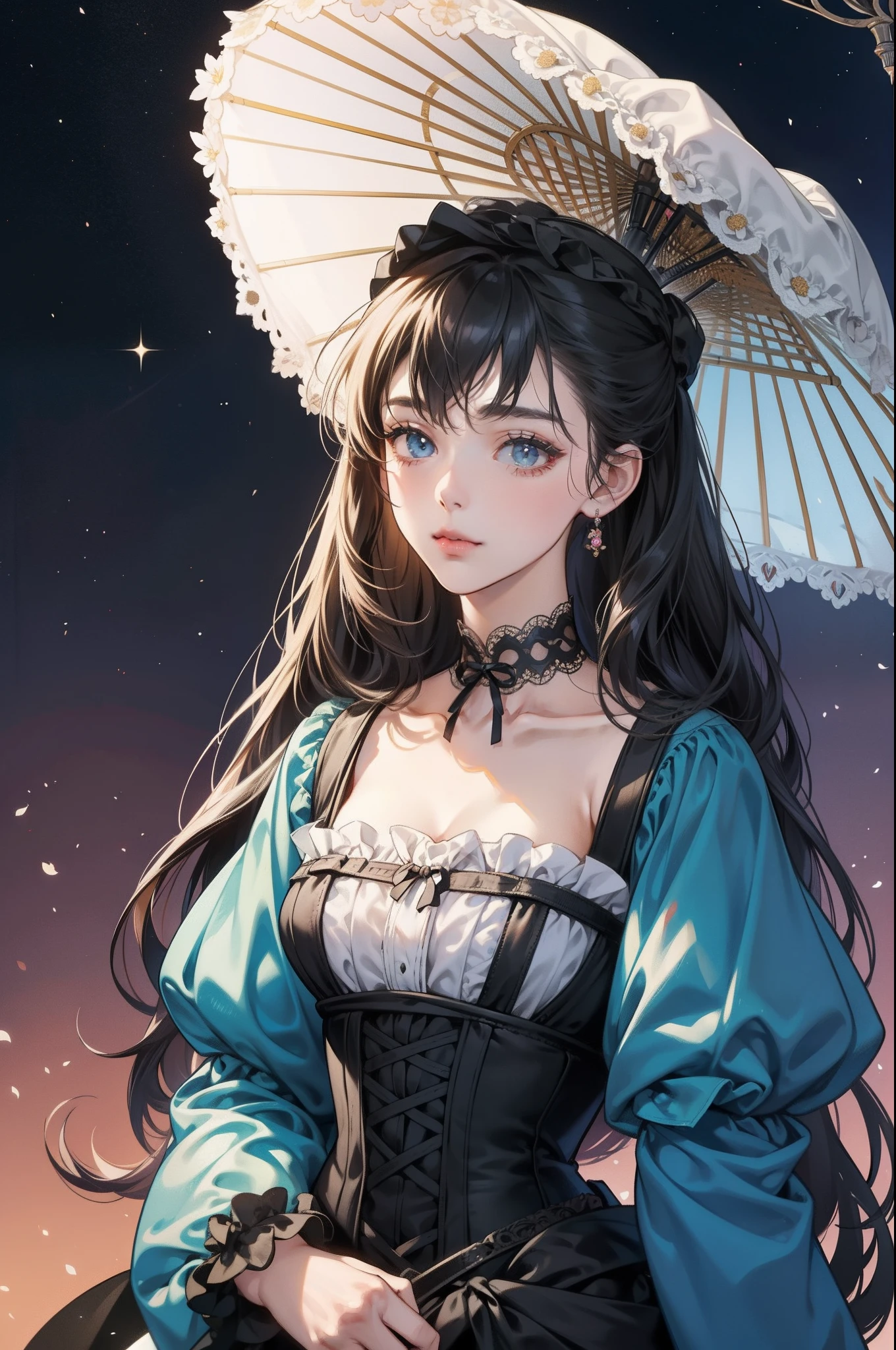 (Masterpiece), (best quality), silhouette of head of Victorian Girl、kawaii girl、aniime、 1. **lo fashion**: Victorian fashion is characterized by dressy and elegant design。Ruffles and laces、corsets、Try incorporating elements such as long dresses。 2. **hairstyle on**: Women's hairstyles in the Victorian era are often complex and delicate。Upstyling and curling、It is also a good idea to add ribbons and floral ornaments to the hair.。 3. **Features**: girl features with soft features、Beautiful、kawaii、intelligent Beatty, Beautiful 5. **accessorized**: Accessories played an important role in the Victorian era。Hats、gloves、umbrellas, etc.、By drawing accessories with attention to detail、You can give your character personality。 Nice dress、florals、Luxurious costumes、PastelColors