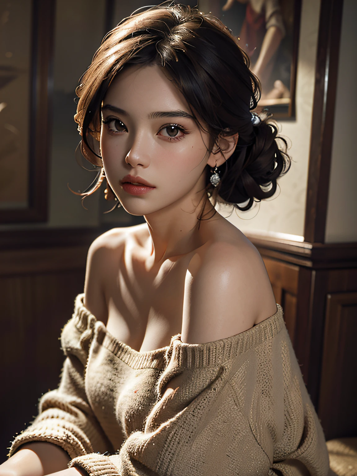 Best quality, masterpiece, ultra high res, (photorealistic:1.4), raw photo, 1girl, off shoulder