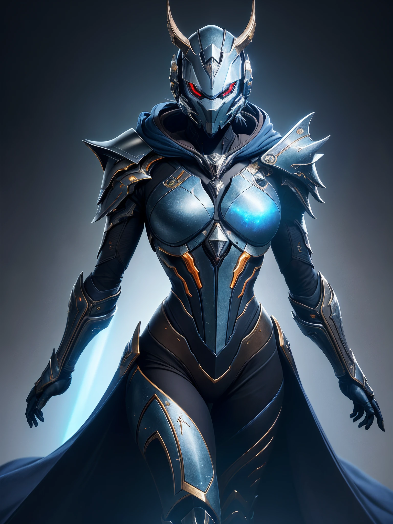 (masterpiece:1.2), best quality, high resolution, unity 8k wallpaper, (illustration:1.0), beautiful detailed, extremely detailed, perfect lighting, extremely detailed CG,glowing eyes,
,armor,full_armor,warframe,horns, fake horns, blue eyes, global ray tracing,large breasts,
looking at the viewer,solo,perspective,