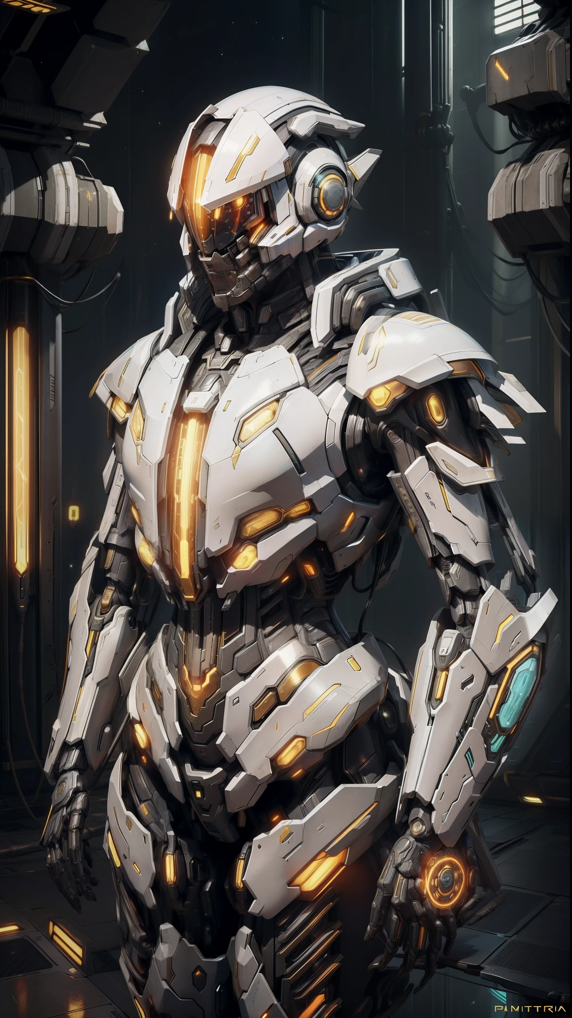 PurificadorAI, protos Templar Talandar, elite Mecha vestindo vestes capa hi-tech armadura bodysuit, Preparing for the science fiction scene of the alien world of war, (escudo de energia azul:1.2)s