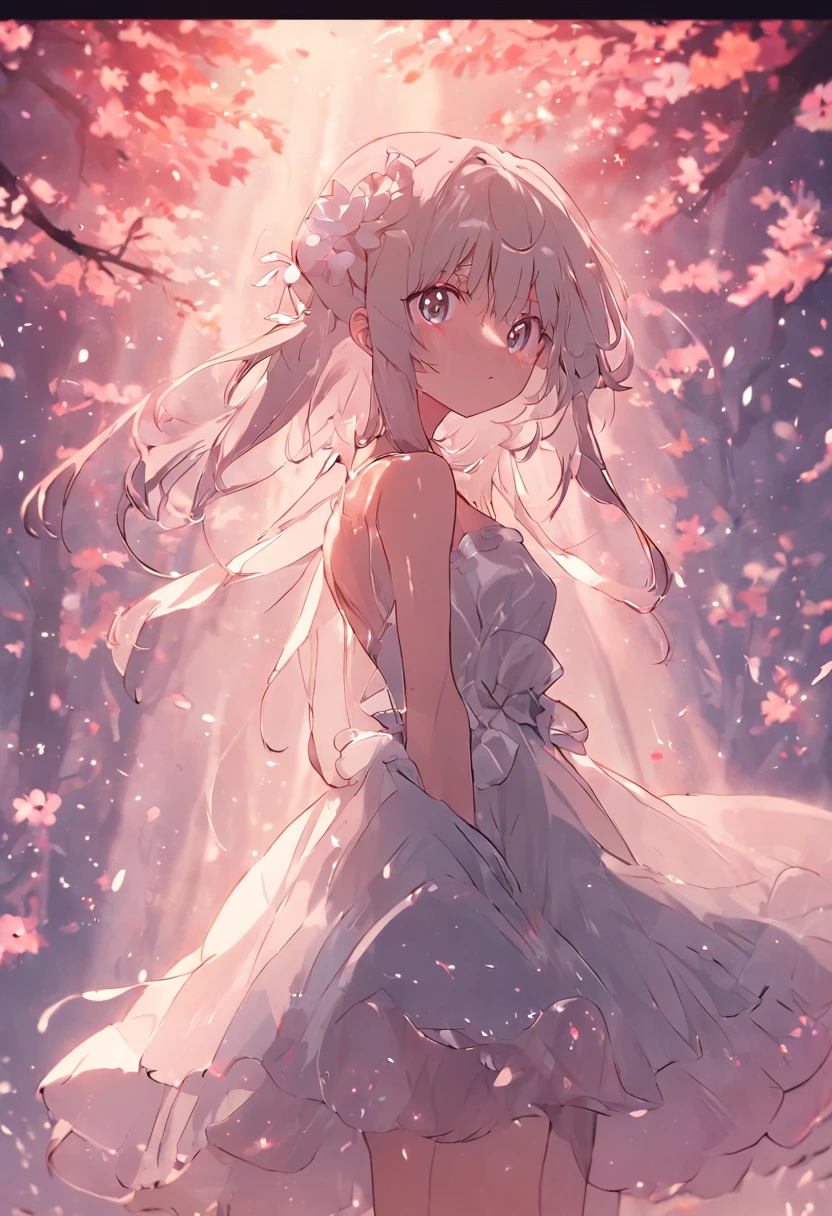 Tulle dress,Flower-like eyes,Dirt saliva,anime big breast,white colors,eventide