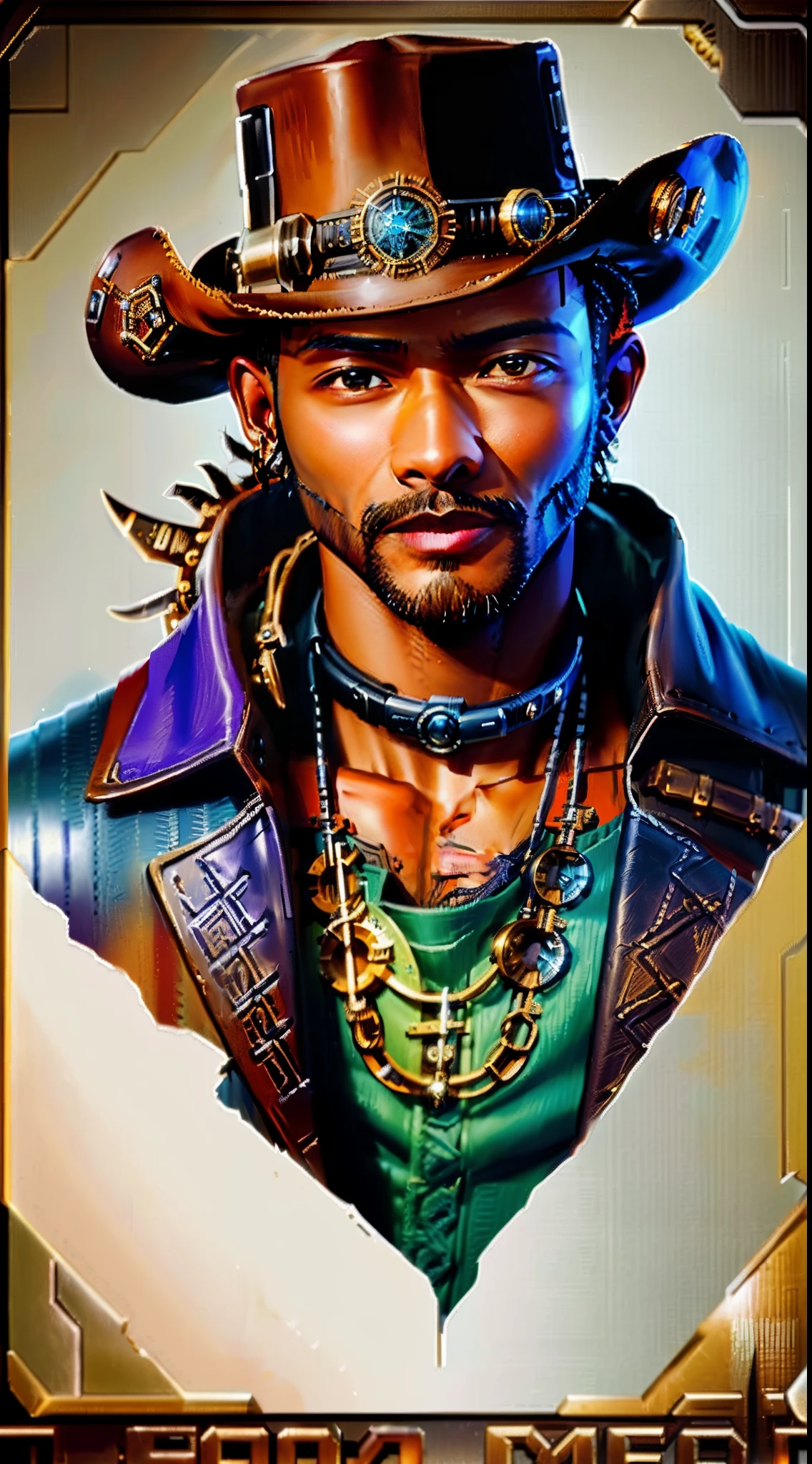 Cowboys are the best way to get cowboys to work on guns, steampunk male portrait, african jesse pinkman portrait, Portrait of Will Smith, Epic portrait illustration, detailed character portrait, Character art portrait, Character portrait art, African steampunk alchemist, western steampunk cyborg, fantasy character portrait, fantasy character portrait, Stunning character art, A portrait of the character, stunning digital illustration