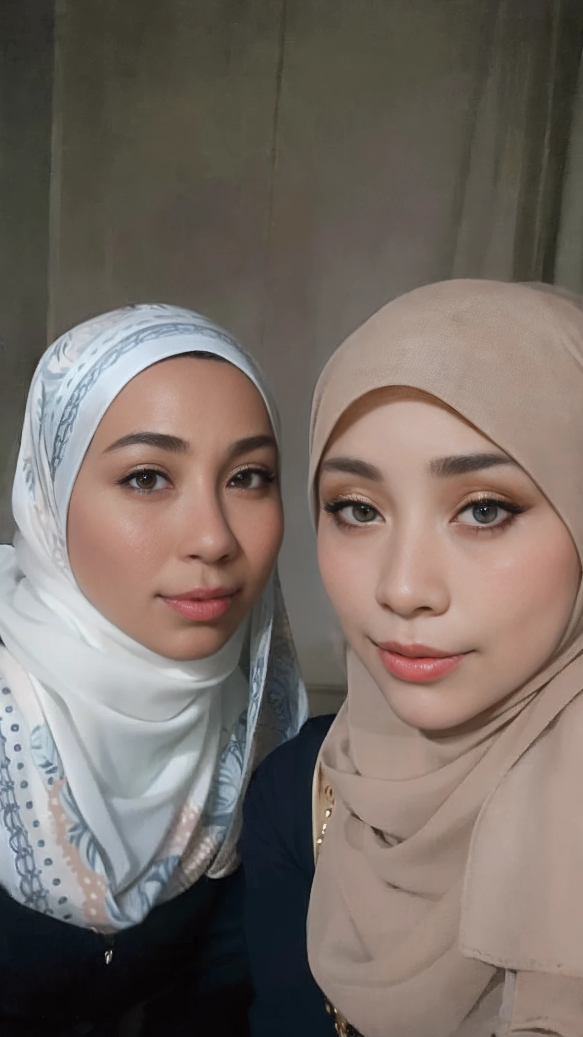 RAW, Best quality, high resolution, masterpiece: 1.3), beautiful malaysian woman in hijab,Masterpiece, perfect slim fit body, (big breastig gorgeous eyes, Soft smile, wear a light tight shirt and very tight light legging. cameltoes.panties lines.necklace, shairband, evening view. freestyle pose. waterfall view. Excellent lighting, Bright colors, Clean lines.