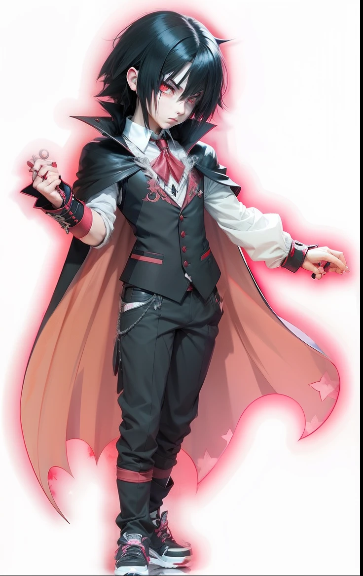 Pokemon trainer, vampire, anime style, pokemon anime style, gothic anime boy, metalhead anime boy, vampire anime boy, long hair anime boy