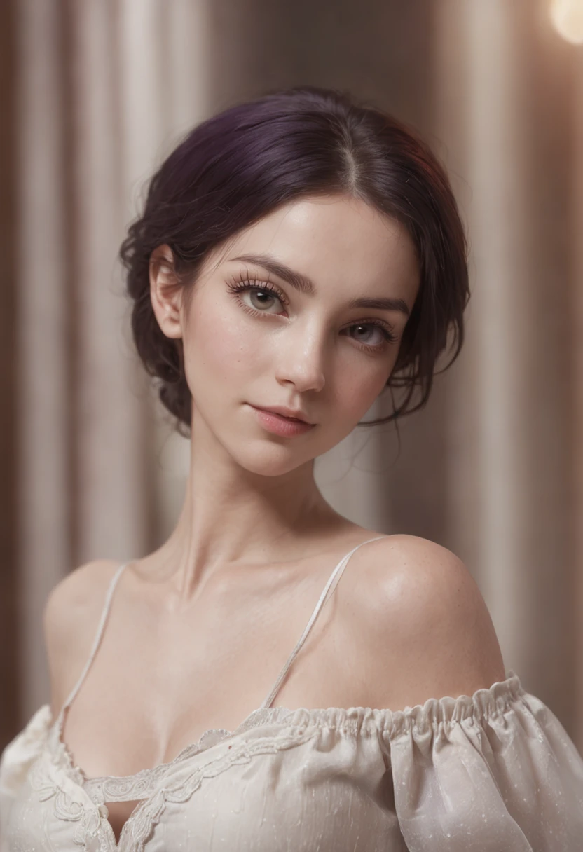 (extremely detailed CG unity 8k wallpaper:1.5),<(masterpiece:1.5), (best quality:1.7), high resolution illustration, (finely detailed eyes and detailed face:1.3), (detail:1.3, best quality, (ultra-detailed), (an extremely delicate and beautiful), (illustration), (painting),(masterpiece:1.5),cinematic light,dynamic angle,floating,sharp focus,(2d:1.7), (best quality:1.3),(illustration:1.1),((disheveled hair:1.2),(beautiful detailed eyes:1.1),(cinematic light:1.1), Rarity human, Rarity from my little pony, Rarity in the form of a young lady, wet body, curvy body, dark purple hair with purple stripe, dark purple pubic hair, bare feet, no shoes, spread legs, slim feet, shins, smiling, at the beach