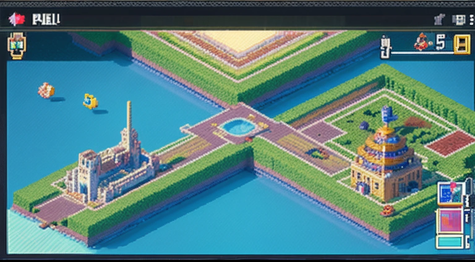 pixel game,scenography,fantastical scenes,Space City,levitating, Pixel art #pixelart