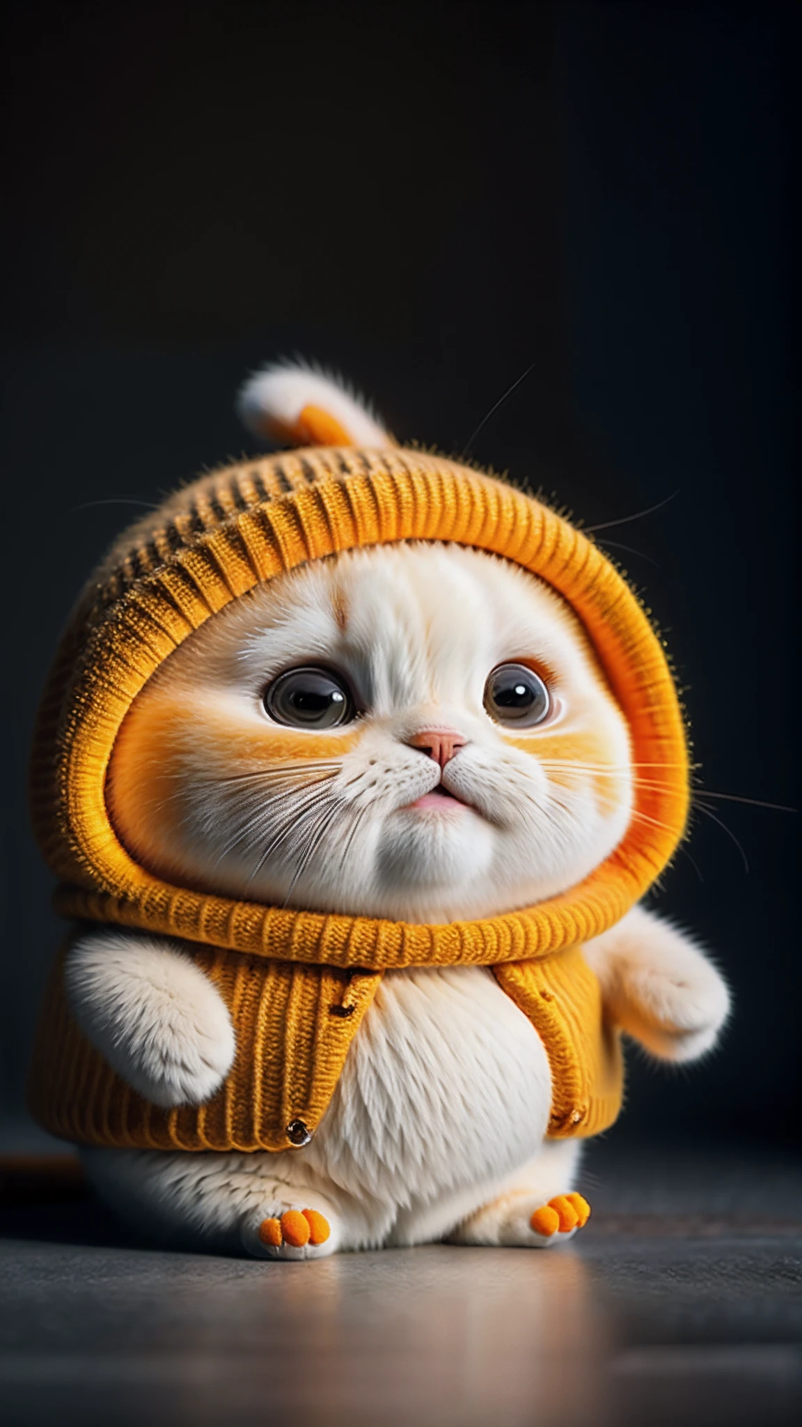 cat, orange, fat, garfield, no_humans, depth of field, disney style, DARK_Glam, wearing DRK_Glam, deep shadow, (dark: 1.4), (8k, RAW photo, best quality, masterpiece: 1.2), big expression happy with mouth