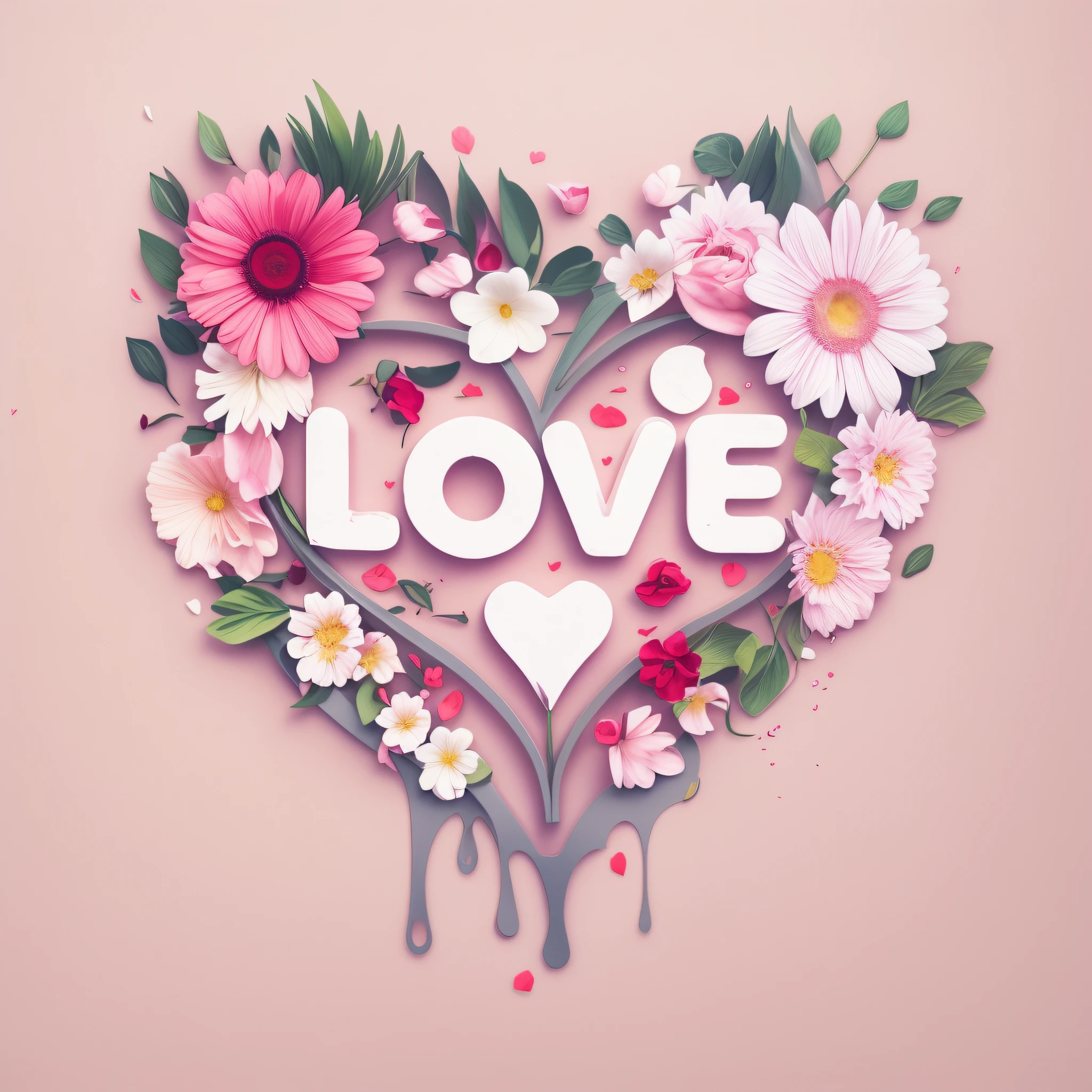 There is a heart with flowers and the word My loves in it, Arte Conceitual do My loves, Arte bonita UHD 4K, bela arte digital, bela arte digital, tema amor, lindo arte digital, amo arte, arte digital muito bonita, heart made of flowers, linda arte digital linda, 3d arte digital 4k, love OS the beginning of everything, beautiful artwork