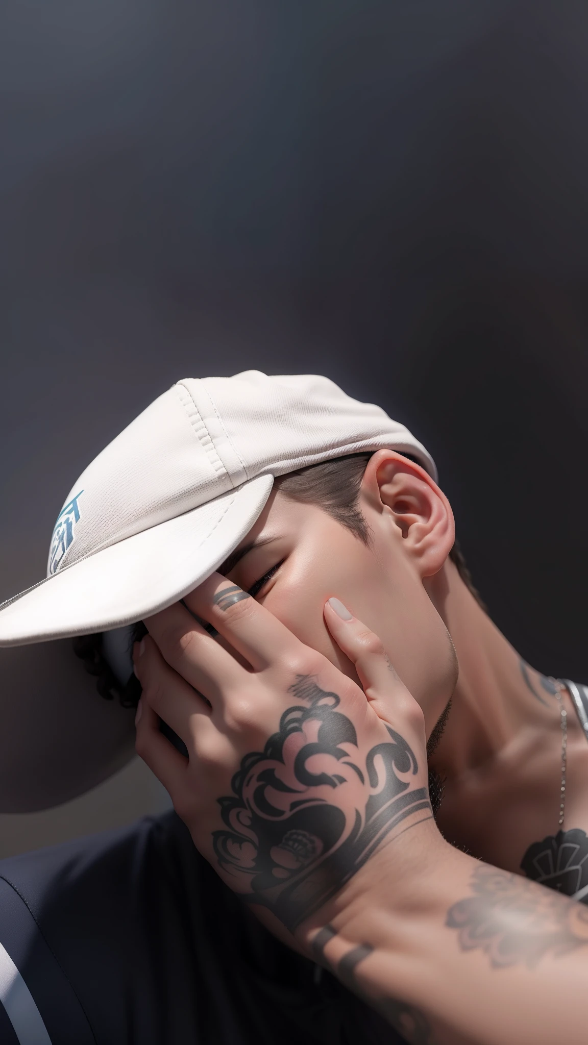 a Man, similar to Ederson Santana, football, with (goalkeeper uniform) with tattoo on his neck