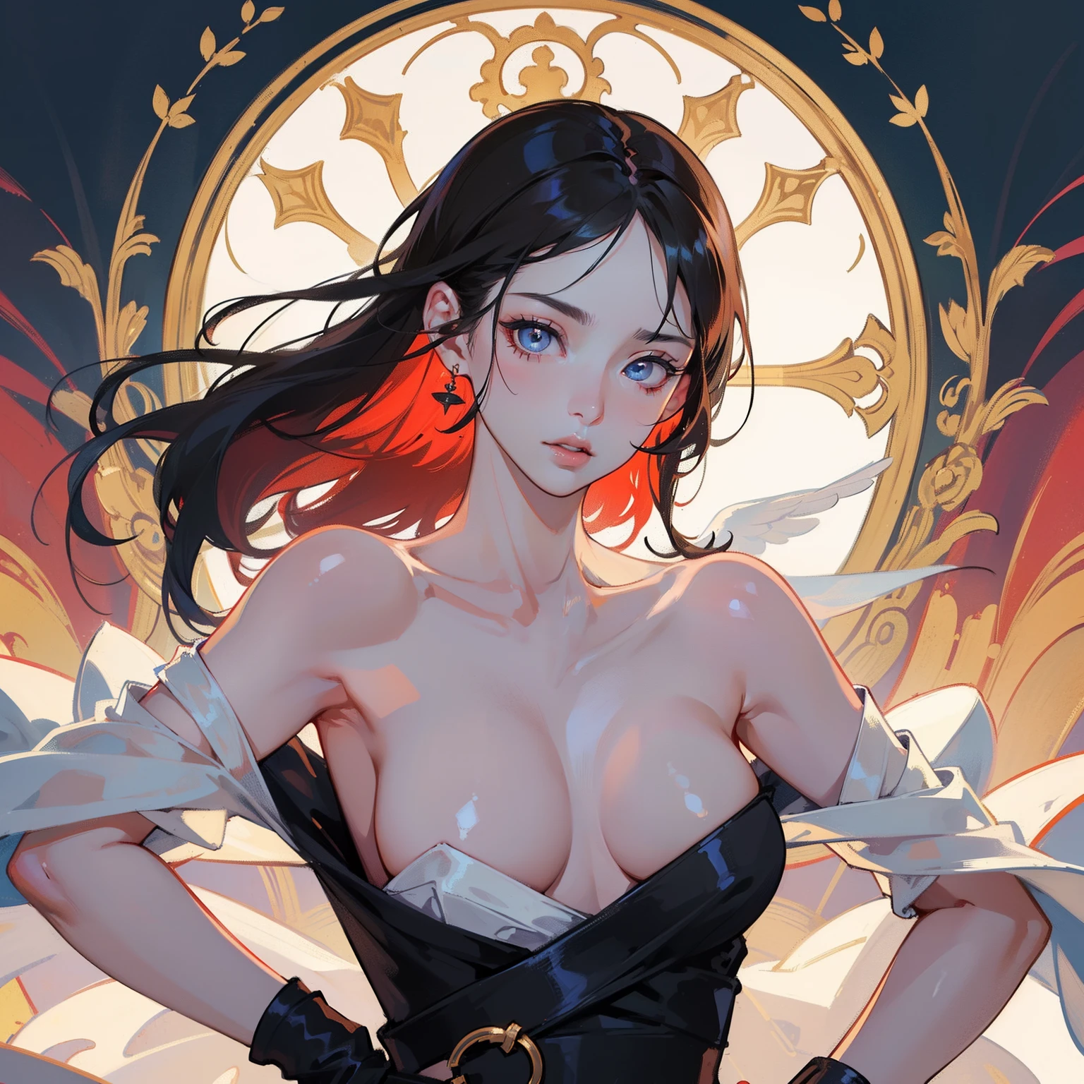 ((top-quality、high-level image quality、masterpiece:1.3)),
1girl in,
(Hairstyle Casual),
(Super fine face、Delicat eyes、二重まぶた),
(high-detail、hightquality、high-level image quality),
(Too sexy woman、Symmetrical beautiful sexy woman),
(flawless skin、perfect hand、Perfect fingers、perfect chest、perfect hair),
(face perfect、For a beautiful face with symmetry、For a beautiful symmetrical body、A masterpiece of realistic facial features、long neck、Put your ears out),
Golden Ratio Beauty Face,
Look firmly at the camera:2.0,
(10 head body),
neck long,
Clean collarbone,
beautiful decollete,
Clean teeth alignment,
a small face,
Light in the eyes,
Perfect body,
perfect arms,
(pureerosface_v1:0.5),
fullllbody,
(tits out:1.2),
8K分辨率,
hyper HD,
extreme hight detail,
Black eyes,
beauitful face, (Lifelike face),
Beautiful hairstyle,
Realistic eyes,
Beautiful eyes,
二重まぶた,
(real looking skin),
Beautiful skin,
(top-quality),
(ultra-detailliert),
(The best illustrations),
(Best Shadows),
(realisitic),
超A high resolution,
Raw photo,
Best Quality,
(Extremely beautiful face, Beautiful lips, Beautiful eyes),