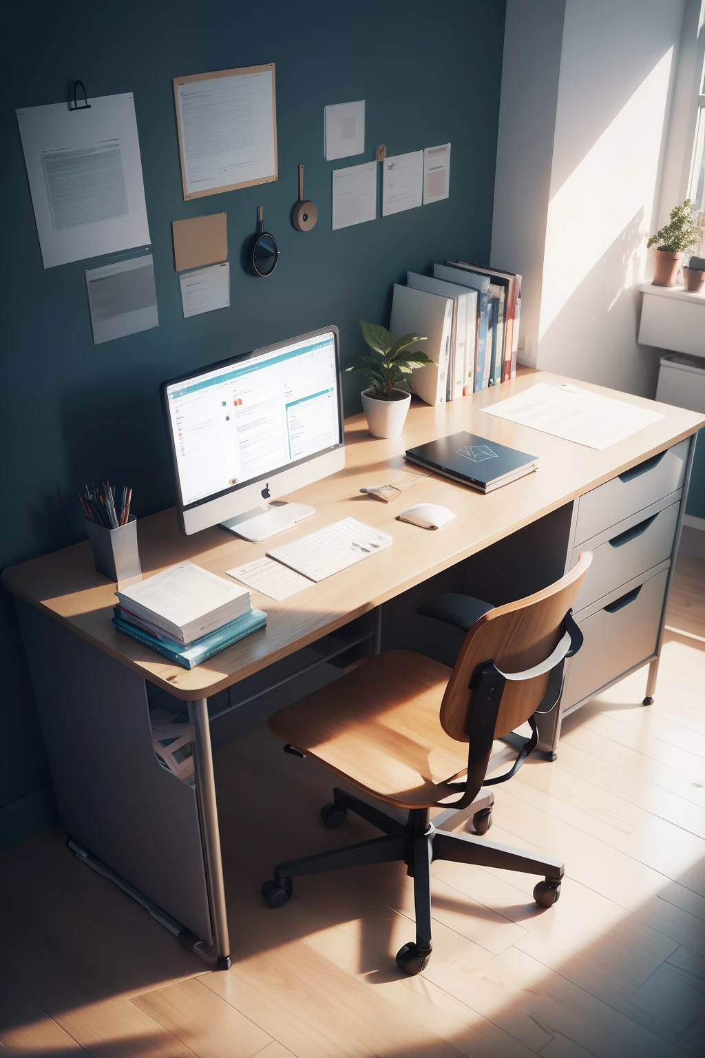 desks,nerds,a person,Read,illustratio, Minimalism, Simple color scheme, Ui Illustration