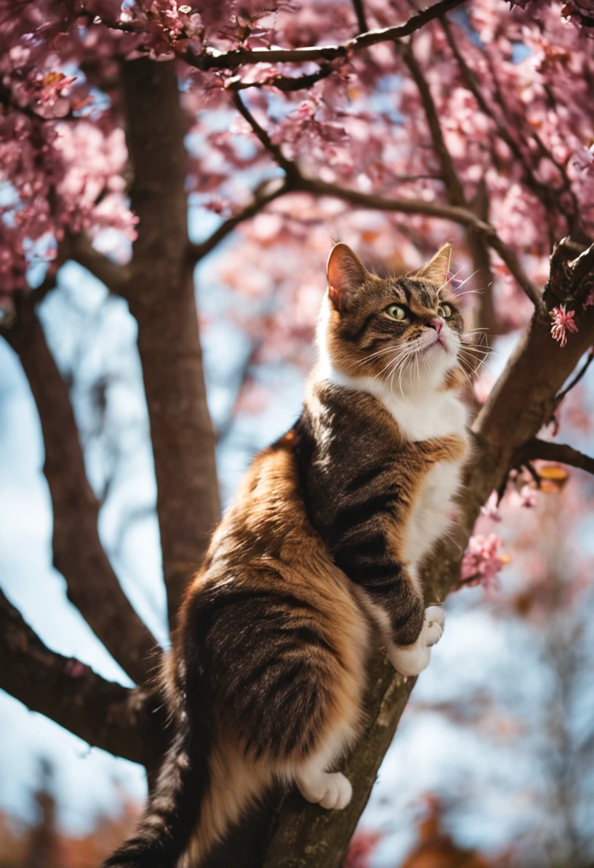 cat climbing tree