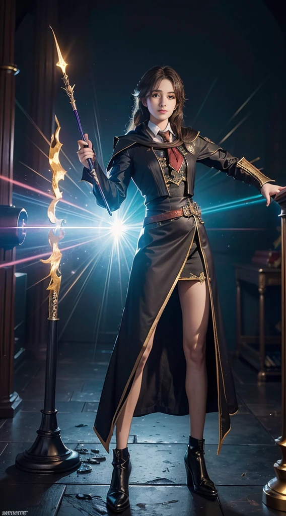 Fantasy character Harry Potter, (Full body posing:1.5), (colorful:1.2), Dynamic angle, (extremely detailed CG unity 16k wallpaper:1.1), (Denoising strength: 1.45), (tmasterpiece:1.37), Hyperrealistic, powerful, god rays, sparkle, UHD, masterpiece
