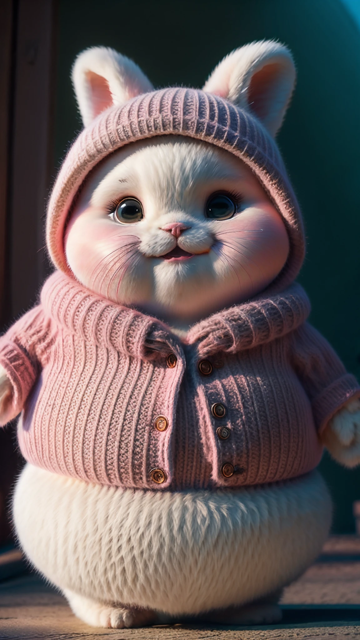 catss,Pink big breasts,brightly,Faraway view,Fat Chubby,Garfield,No_Humanity,depth of fields,Disney style,Dark_glam,wearing DRK_glam,deep shading,(8K,RAW photos,best qualtiy,tmasterpiece:1.2),Happy expression