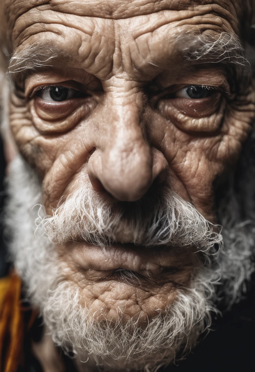 Old sad gentleman with tears in his eyes