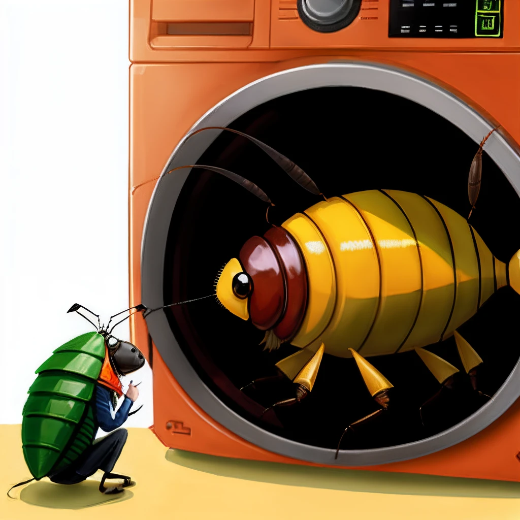 Cockroach pumping cartoon