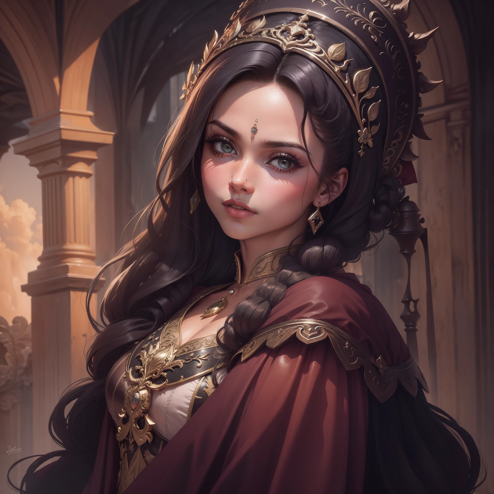 aztec art, Queen, skulls, jaguar, colorful headdress, roses, beautiful digital art, exquisite digital illustration, beautiful fantasy art portrait, stunning digital painting, beautiful digital painting, colorfull digital fantasy art