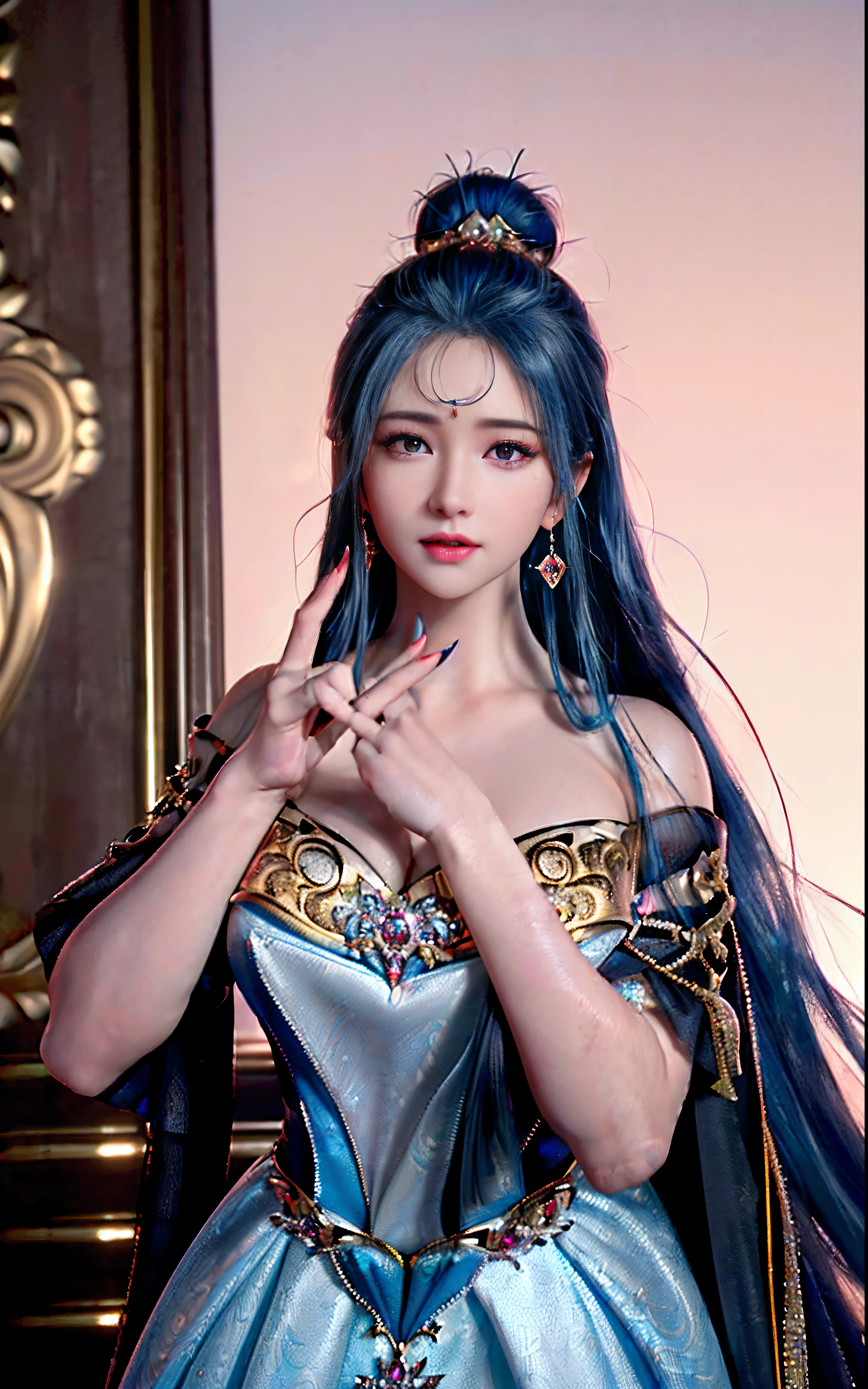 (best quality,8k,ultra-detailed,realistic:1.37), vibrant colors, stunningly detailed face and body, dynamic pose, breathtaking composition, artwork masterpiece, (portrait:1.2), lively expression, flowing hair, (vivid colors:1.1), (sharp focus:1.1), (physically-based rendering:1.1), (studio lighting:1.1), (bokeh:1.1), (professional:1.1)
