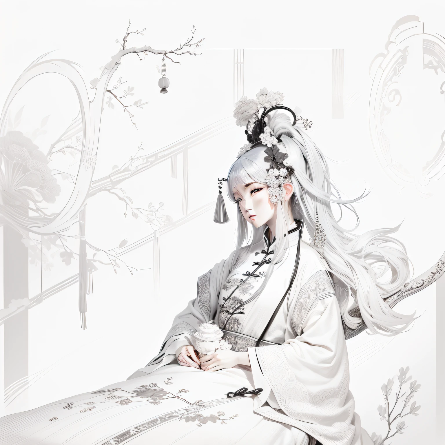 Chinese antique illustration style