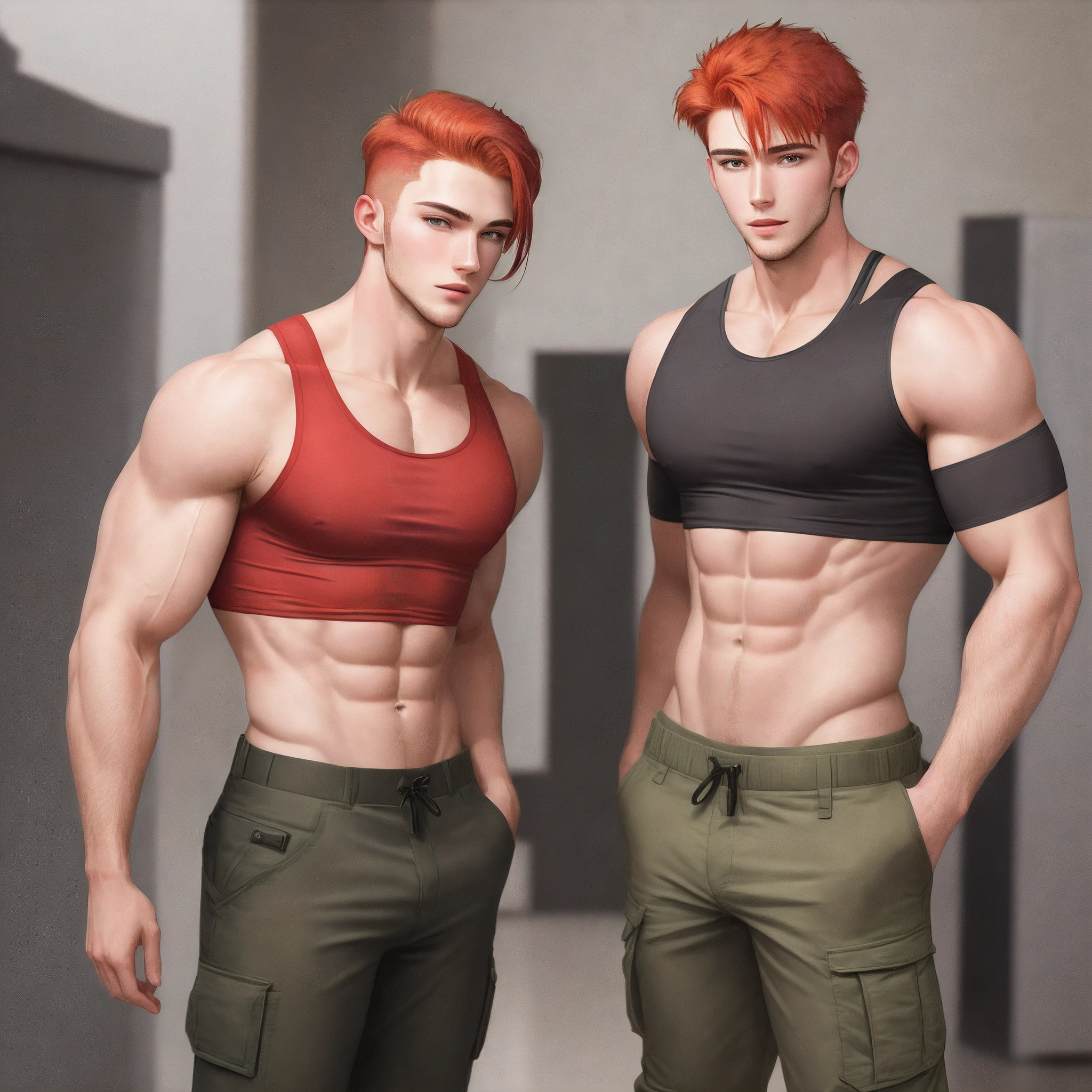 masterpiece, best quality, realistic, man, male focus, young, tall muscular, beautiful, [thick eyebrows], portrait, extremely detailed face, red hair, (short hair), no clothes, night, city, 19 years old, yellow eyes