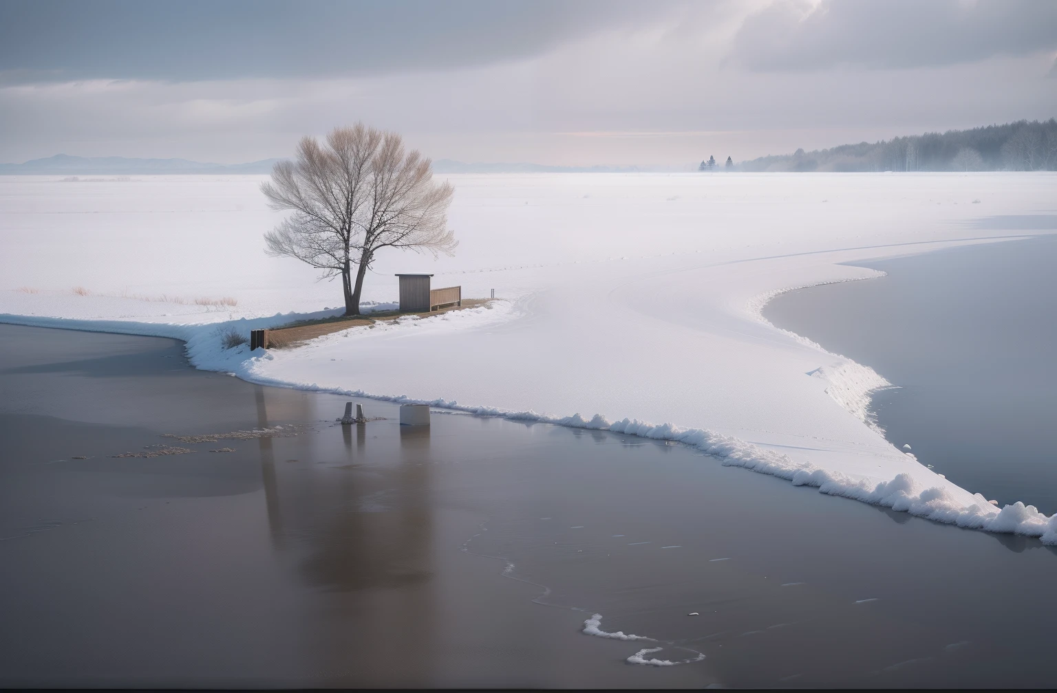 Solitude,Cold morning。