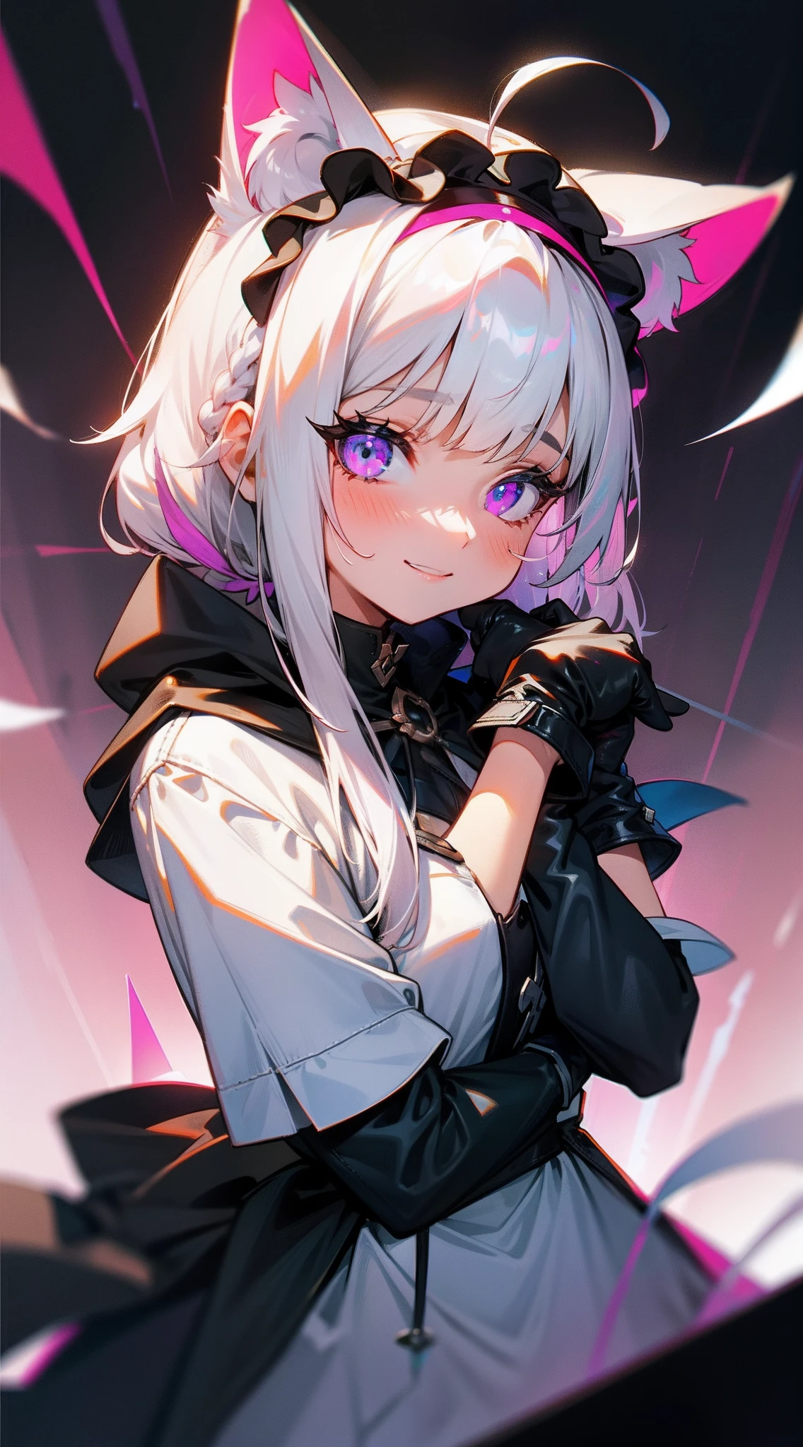 Black leather gloves