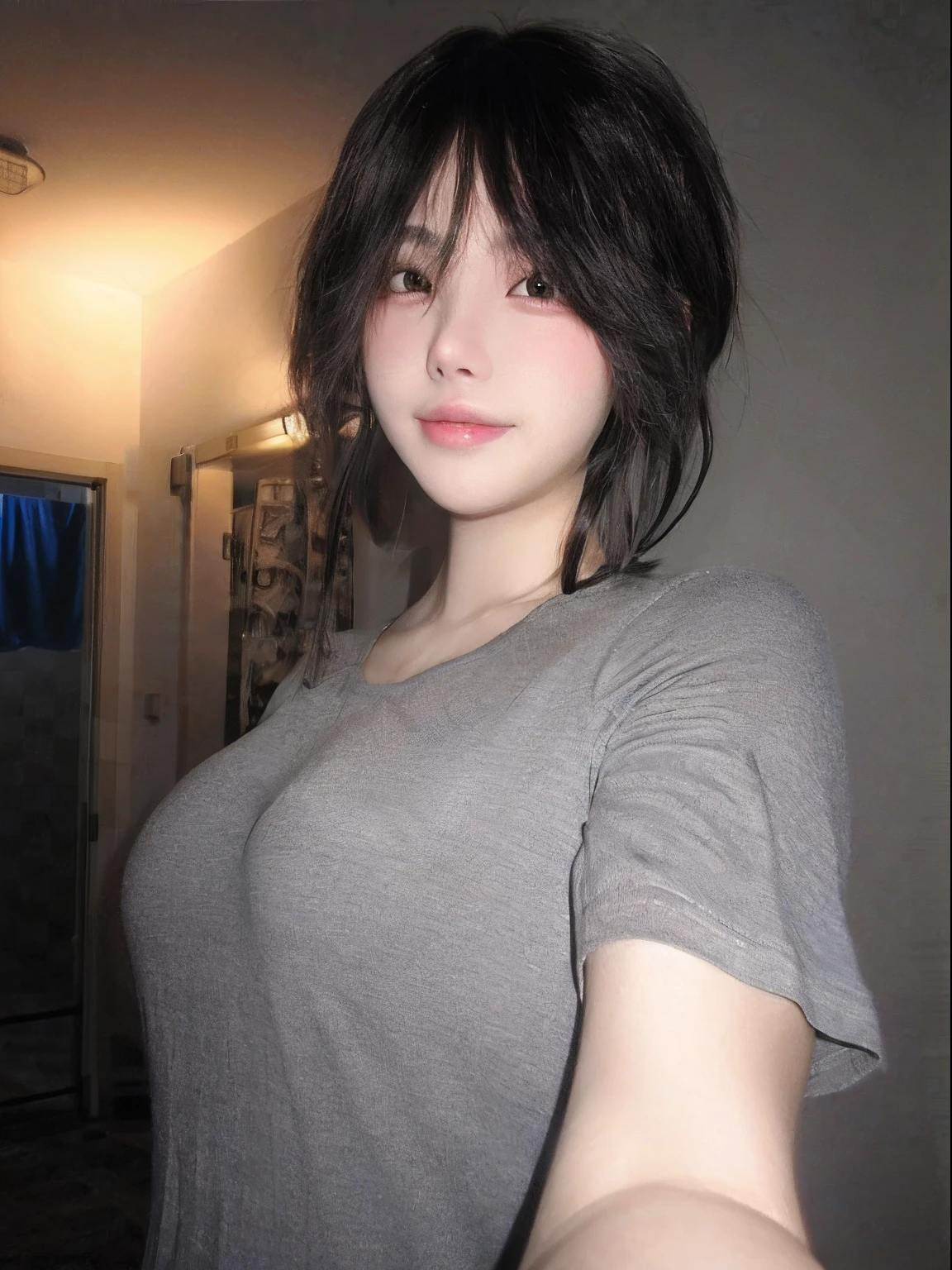 Allard woman in gray shirt and black hair, Korean girl, Gorgeous young Korean woman, beautiful Korean women, Beautiful young Korean woman, girl cute-fine face, Beautiful Asian girl, Korean woman, Asian girl, ulzzangs, 1 8 I, Very beautiful girl, young lovely Korean faces, sakimichan