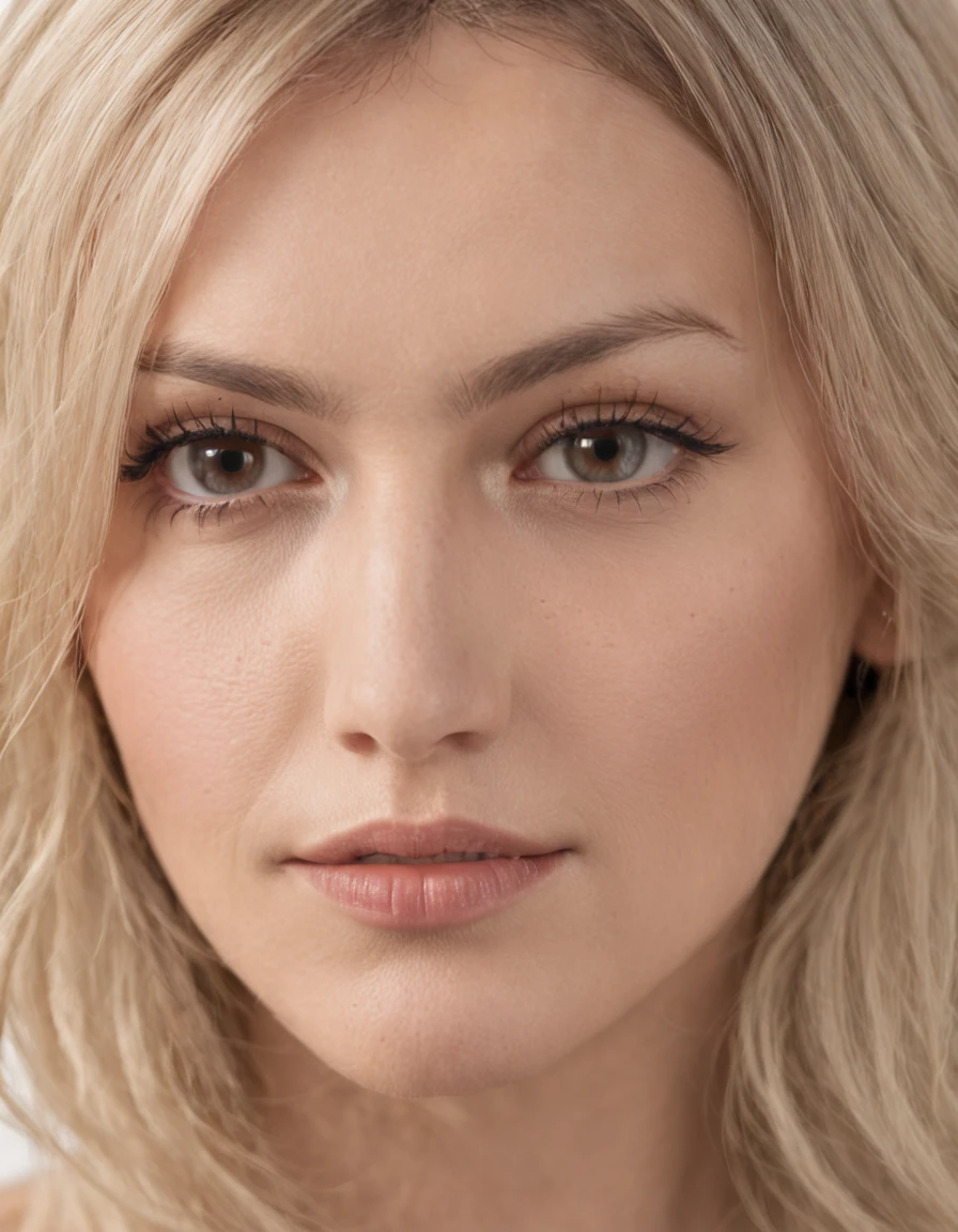 Photograph of a German woman. Face. 27 years, Sharp chin, photography of, photo RAW, Master parts,smallunderboob,disturbance, extremely detailed photo, Digital SLR, Fotorrealista 1.4, Super hi,It's nothing, best qualityer, Full-body image, highr, ton, busty,Black and blonde mixed hair, shoulder-length hair,Wear erotic underwear,legs slightly open