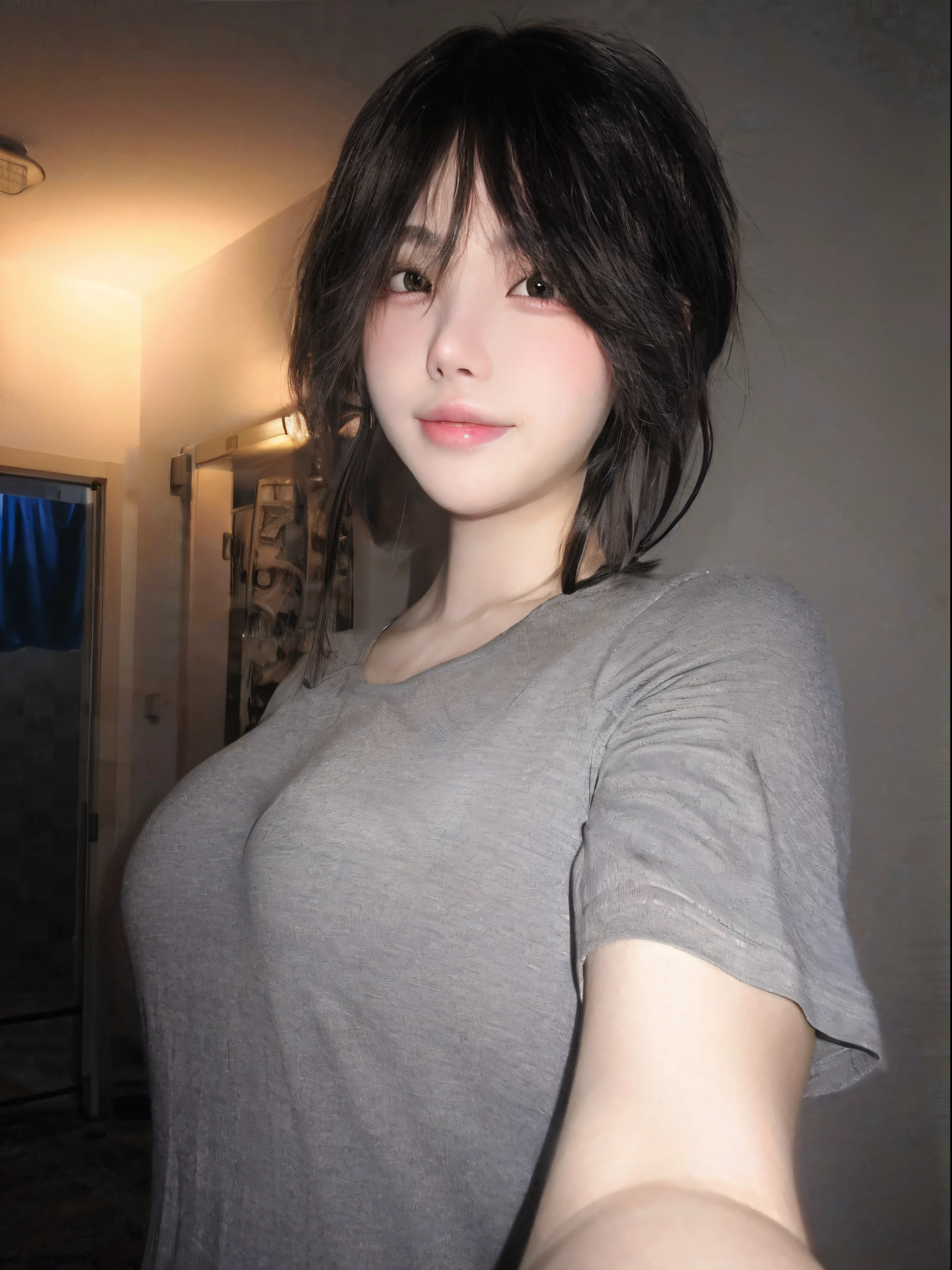 Allard woman in gray shirt and black hair, Korean girl, Gorgeous young Korean woman, beautiful Korean women, Beautiful young Korean woman, girl cute-fine face, Beautiful Asian girl, Korean woman, Asian girl, ulzzangs, 1 8 I, Very beautiful girl, young lovely Korean faces, sakimichan