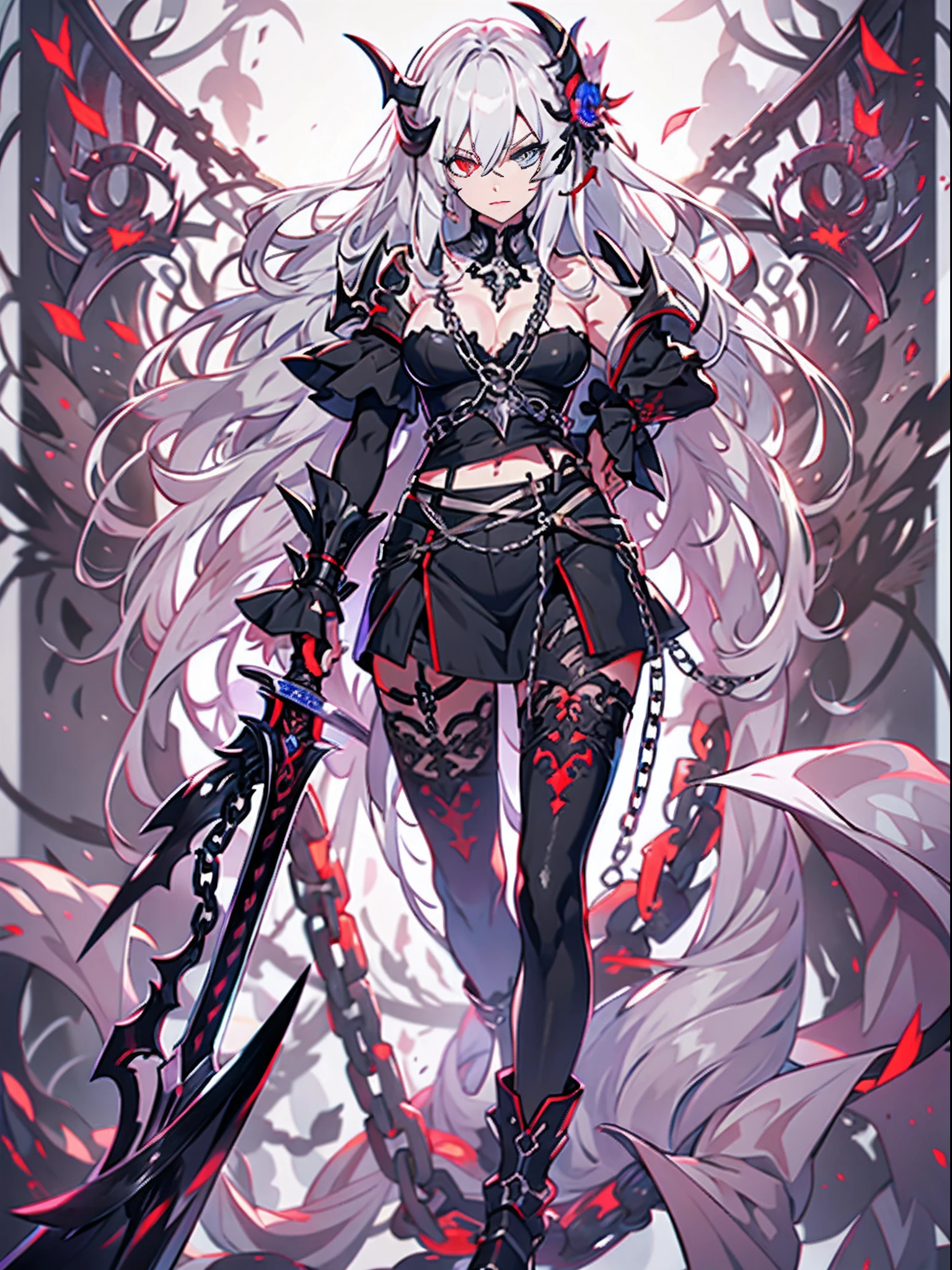 1girl ,pale skin ,hero, legendary, beautiful clothes, legendary weapon, (masterpiece, best quality), dragon horns, kimono