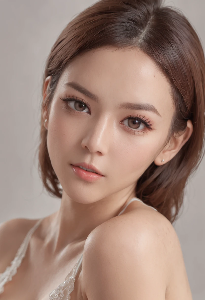 Best Quality, masutepiece, hight resolution, 1girl in, 22year old, Japan College Students, Sexy Girl, Colossal tits, Wearing sexy lingerie, ((Orange sheer bra)), ((Orange sheer panties)), High detail RAW color photo of beautiful young woman, Beautie, ighly detailed, Soft lighting, Textured skin, face perfect, Optimal ratio, (Detailed face:1.4), red lipsticks, (Realistic brown eyes:1.2), (High Proportion Realistic Breasts), (Realistic medium breasts), (Closed mouth:1.5), Slender body, (with whole body visible:1.5), Photography, Detailed skin, Realistic, Photorealsitic, Highly detailed, High Detail RAW Color Art, Piercing, diffused soft lighting, Shallow depth of field, foco nítido, Cinematic lighting