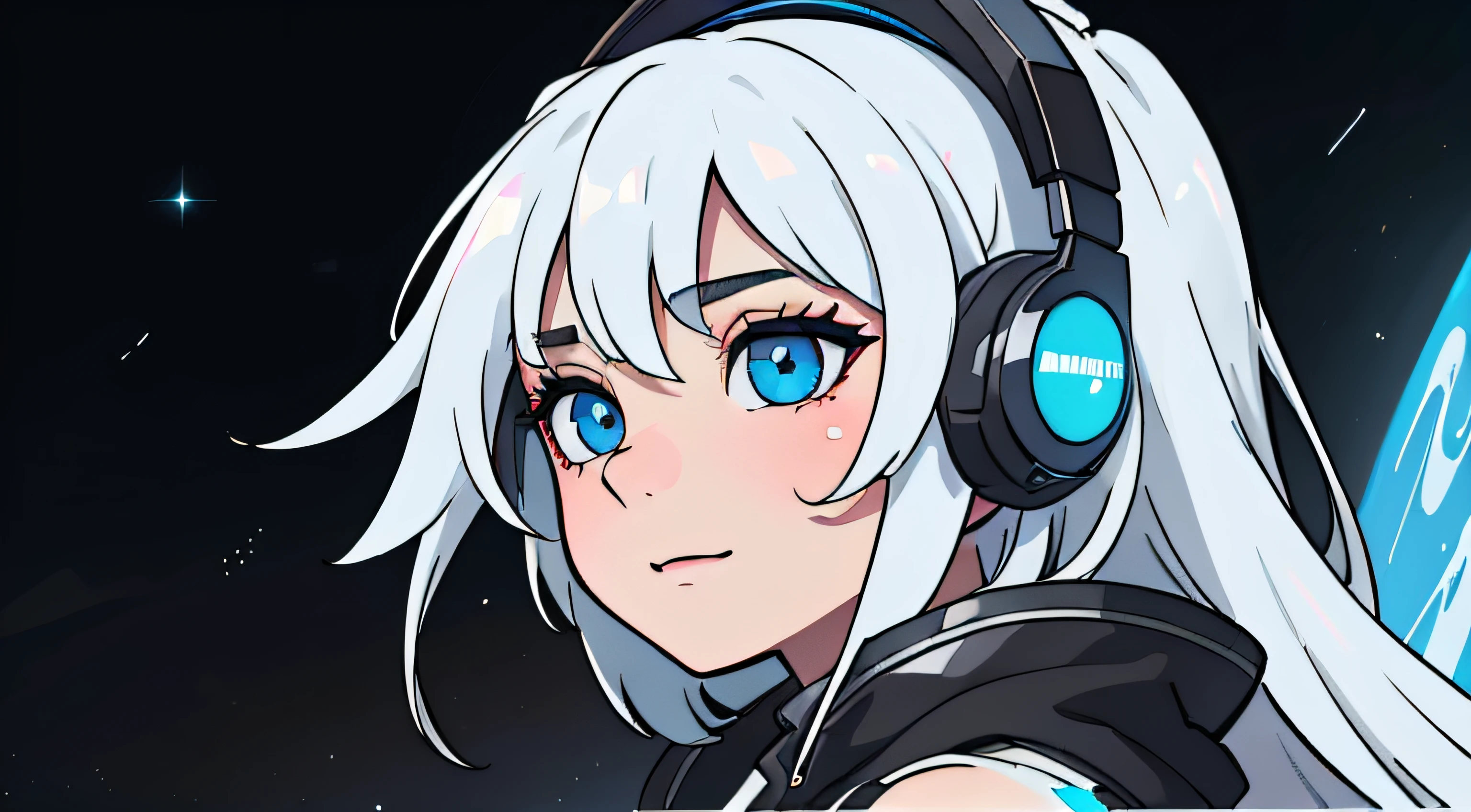 (Masterpiece, fine detailed beautiful eyes: 1.2), (On the moon, space, looking back into earth), White hair, Black tank top, voluminetric lighting, White jacket, glowing headphones, Cyberpunk, Futuristic, multi colored eyes, Detailed eyes, ultra - detailed,Light smile, Highly detailed, Beautiful, small detailed, Ultra detailed, Best quality, Intricate, hyper photorealism, Sharp, Digital illustration, Detailed, Realism, Intricate, 4K, 8K, trending on artstationh, Good anatomy, Beautiful lighting, Award-winning, Photorealistic, Realistic shadows, Realistic lighting, Beautiful lighting, Ray traching, Intricate details, Moody, Rule of thirds, Masterpiece, (illustration:1.1), A high resolution, (Extremely detailed CG, Unity, 8K wallpaper:1.1), Beautiful face, Highly detailed face, Ultra photo realsisim, Masterpiece, Bokeh, Extremely detailed, Intricate, zoomout, Colorful, Vibrant colors, Red nail polish, Side view,