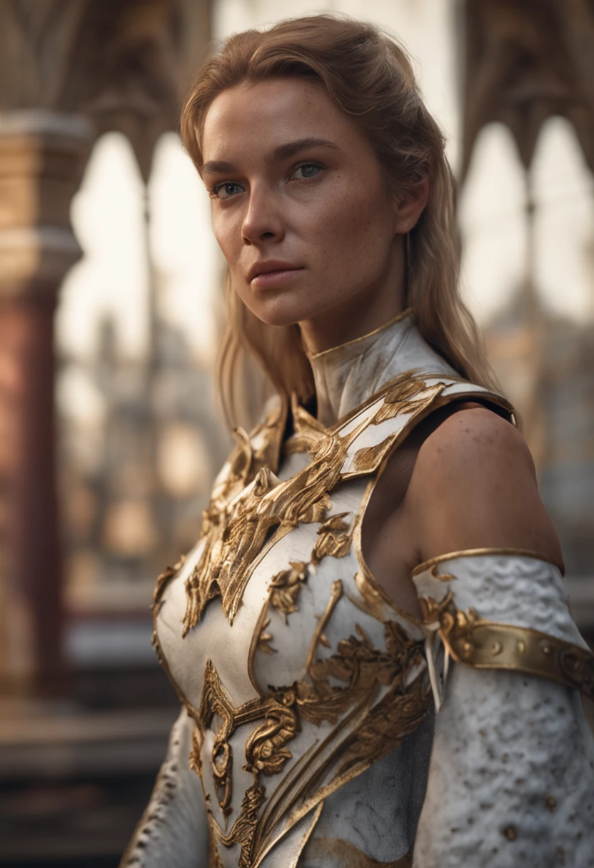 angel, armor gold (masterpiece, best quality, high resolution:1.4), 1girl, angel, skin pores texture, Hair blonde, HD , Photography, movie, cinematic, full Body, Realistic, (8k, RAW photo, best quality, masterpiece:1.2), (realistic, photo-realistic:1.33), best quality, detailed eyes blue, cute,natural lighting, depth of field, film grain, wrinkled skin, sharp, detailed and realistic portrait of a woman ,(freckles:0.5) , outside, wearing a white t shirt, staring at camera, chapped lips, soft natural lighting, portrait photography, magical photography, dramatic lighting, photo realism, ultra-detailed, intimate portrait composition, Leica 50mm,