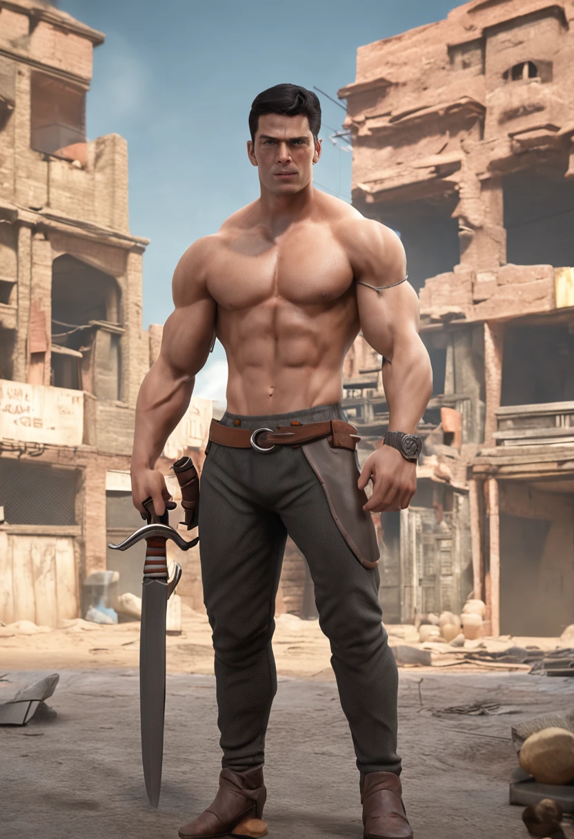 1boy, 16~20 years old, full body photo, male focus, muscular male, nsfw, 3D, realistic, indoor, normal hue, central, sharp-featured body, tall, burly, highres, slender build, perfect anatomy, skin texture, thick dark buzzcut hair, see-through bangs, shallow eyebrow, symmetrical eyebrow, large bright eyes, symmetrical eyes, big straight nose, closed mouth, double-edged polearm, broad shoulders, noble attire, bdominal stretch, six-pack abs, spreading long thin legs, large erect over 8 inches length and 3 inches width, erection, large with testicles, masturbation, soft smile, handsome, from front, looking ahead at viewer, day, masterpiece, best quality, hyper-detailed, intricate detail, professional photography, matte, bright, the most beautiful ever seen, post processing, dreamatic lighting, ambient lighting, epic composition, ultrawide shot, uplight, raytracing reflections, depth of field, gorgeous background