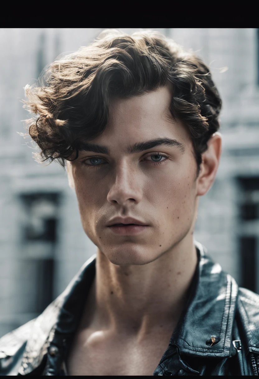 beautiful men, freckles, dark makeup, hyperdetailed photography, soft light, head and shoulders portrait, cover, matt(studio portrait:1.2) of beautiful 20 years old beautiful boy ihtiandr wearing silver bodysuit, wet hair, dreamlike blue eyes, big waves, evening, sharp focus, epic lighting, detailed face, subsurface scattering, f2, 35mme photo --ar 132:161 --s 750 --v 5.2