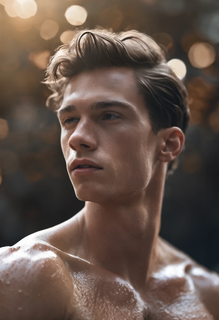 beautiful men, freckles, dark makeup, hyperdetailed photography, soft light, head and shoulders portrait, cover, matt(studio portrait:1.2) of beautiful 20 years old beautiful boy ihtiandr wearing silver bodysuit, wet hair, dreamlike blue eyes, big waves, evening, sharp focus, epic lighting, detailed face, subsurface scattering, f2, 35mme photo --ar 132:161 --s 750 --v 5.2