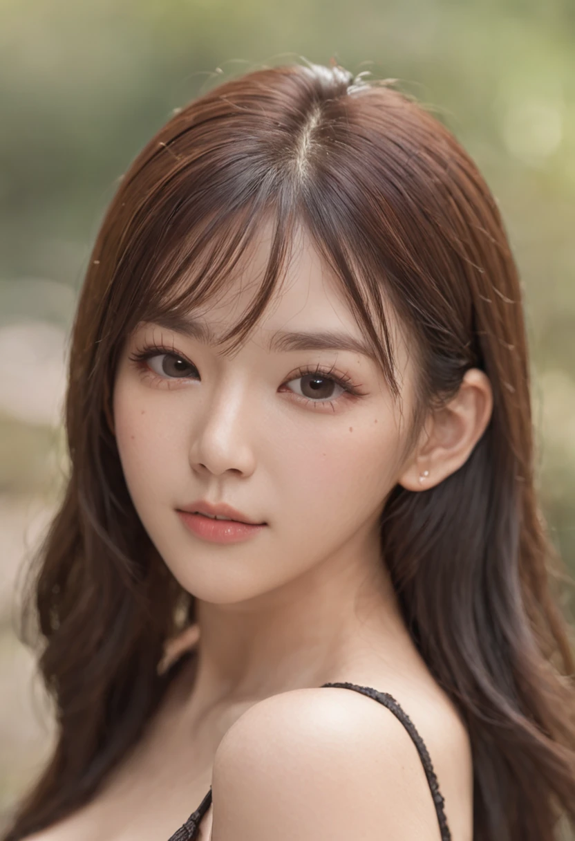 (8K, 超A high resolution, Best quality, masutepiece:1.2)、RAW portrait of japanese girl、超A high resolution、top-quality、 (huge-breasted,:1.7)、{Slim body:1.3}{I wasn't wearing underwear:1.7}、(Wearing a black sleeveless off-the-shoulder dress:1.7)、(hand to hip:1.1)、(In the street:1.2)、(Face up:1.2)、 Break (Natural skin texture、Detailed skin、Hyper-realism、ultra-sharpness)、intricately details、depth of fields、Sexy adult woman、short black straight hair、toned butt、((tmasterpiece、top-quality、high detal))、(Photorealsitic:1.4)、独奏、Smile happily、largeeyes、Distinct double eyelids、eyeslashes、Long neck、Absolute area、Clean collarbone、face perfect、Thin lips、a small face、(Gaze towards the viewer、highlights in the eyes、Light brown eyes、Gloss on lips)、(From the front side:1.5)