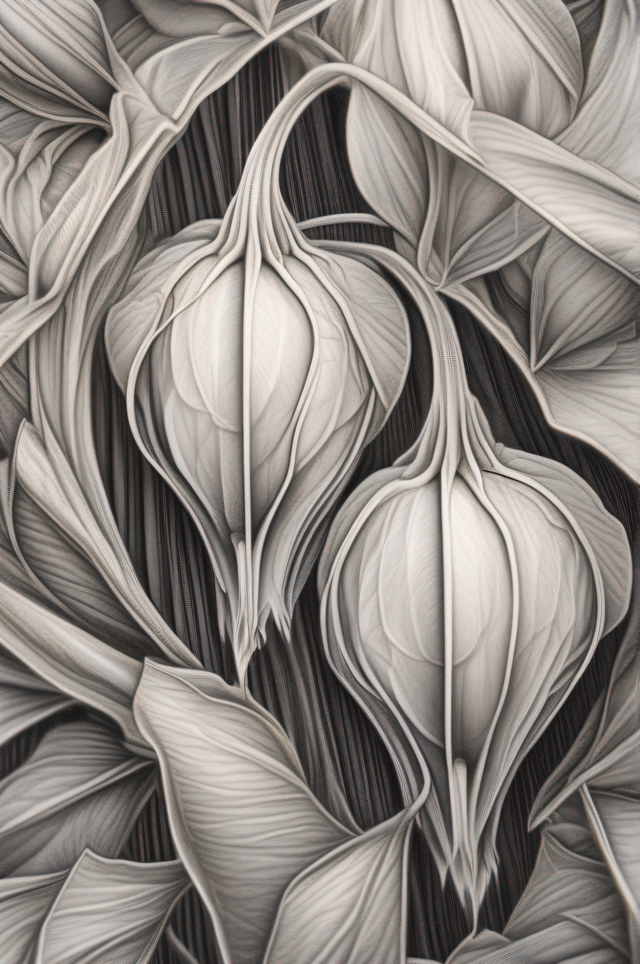 Abstract physalis art, hyper detailed, geometric, detailed lighting, atmospheric, Graphite Pencils, semi transparent flow, octane, 32k